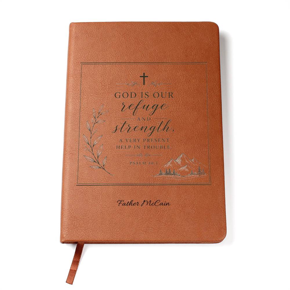 Psalm 46 Journal Gift, Personalized Christian Faith Notebook, God Is Our Refuge Scripture Journal, Gift Wrapped with Personalized Note for Encouragement
