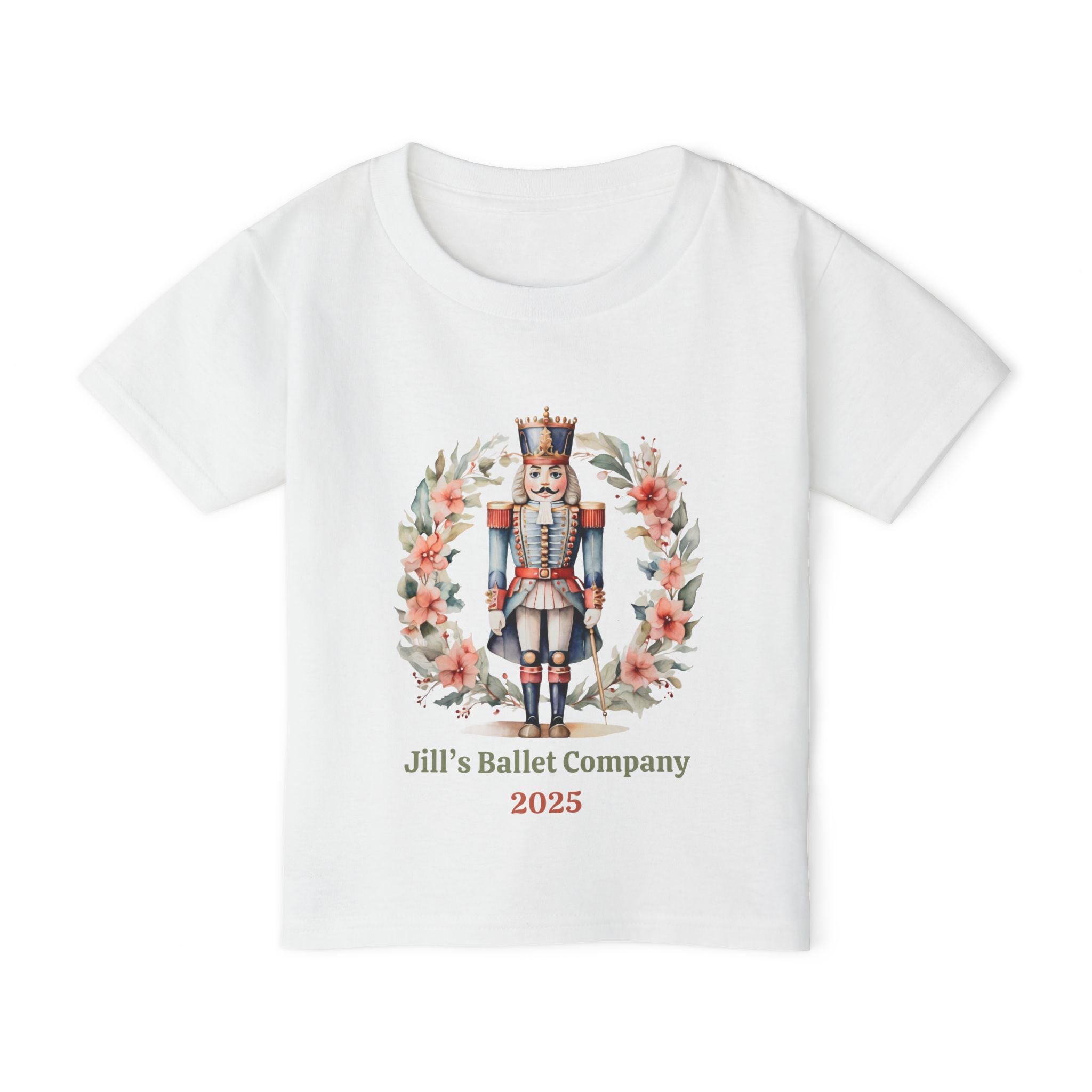 Nutcracker Ballet Toddler T-Shirt , Personalilzed with the Ballet Company Name and Year, Front and Back Print, Recital Gift