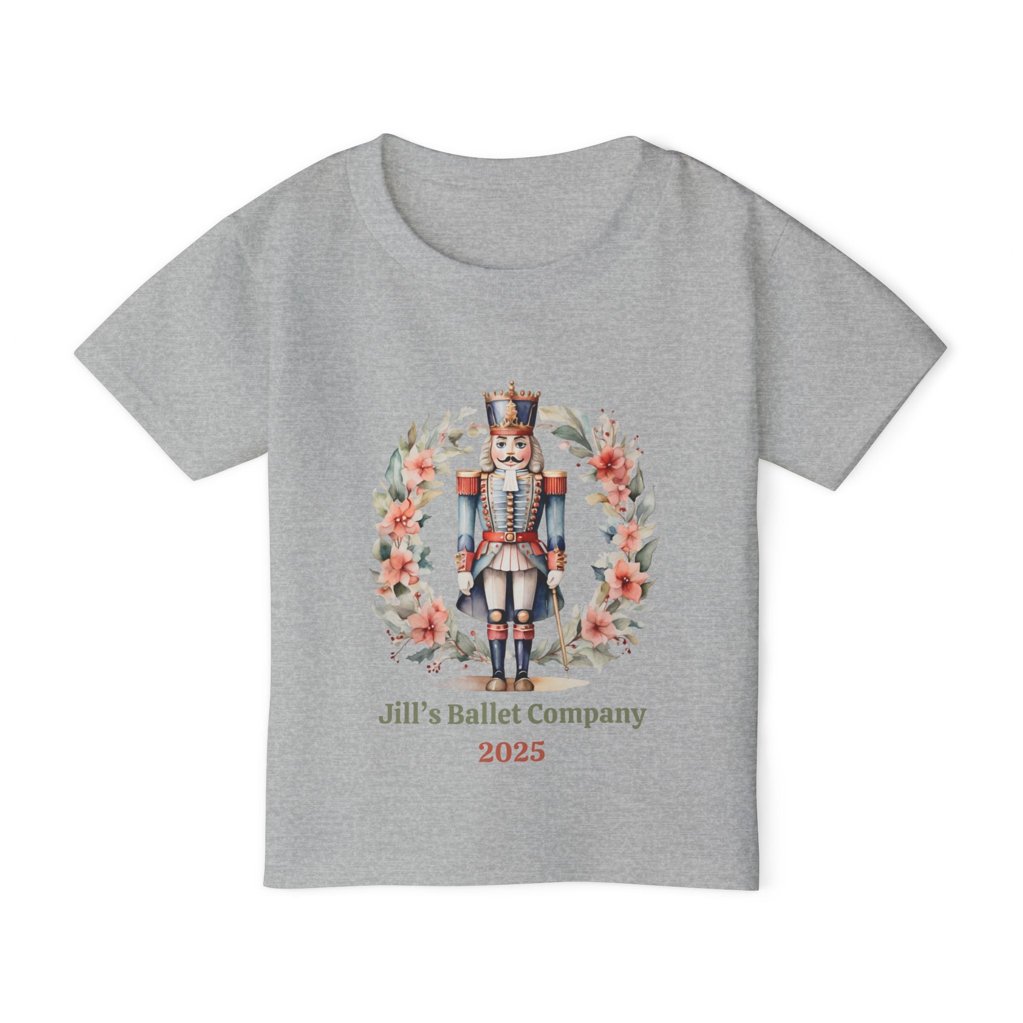 Nutcracker Ballet Toddler T-Shirt , Personalilzed with the Ballet Company Name and Year, Front and Back Print, Recital Gift