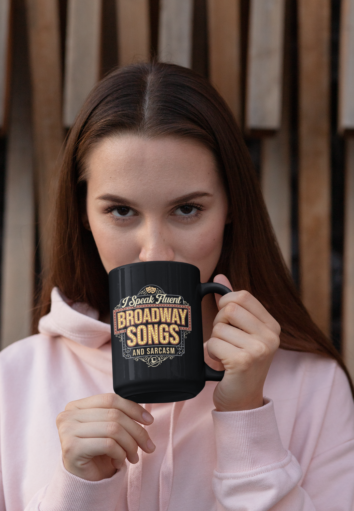 Broadway Lover Coffee Mug Musical Theater Gift for Actors & Theater Fans 11oz Black Mug (Front/Back)