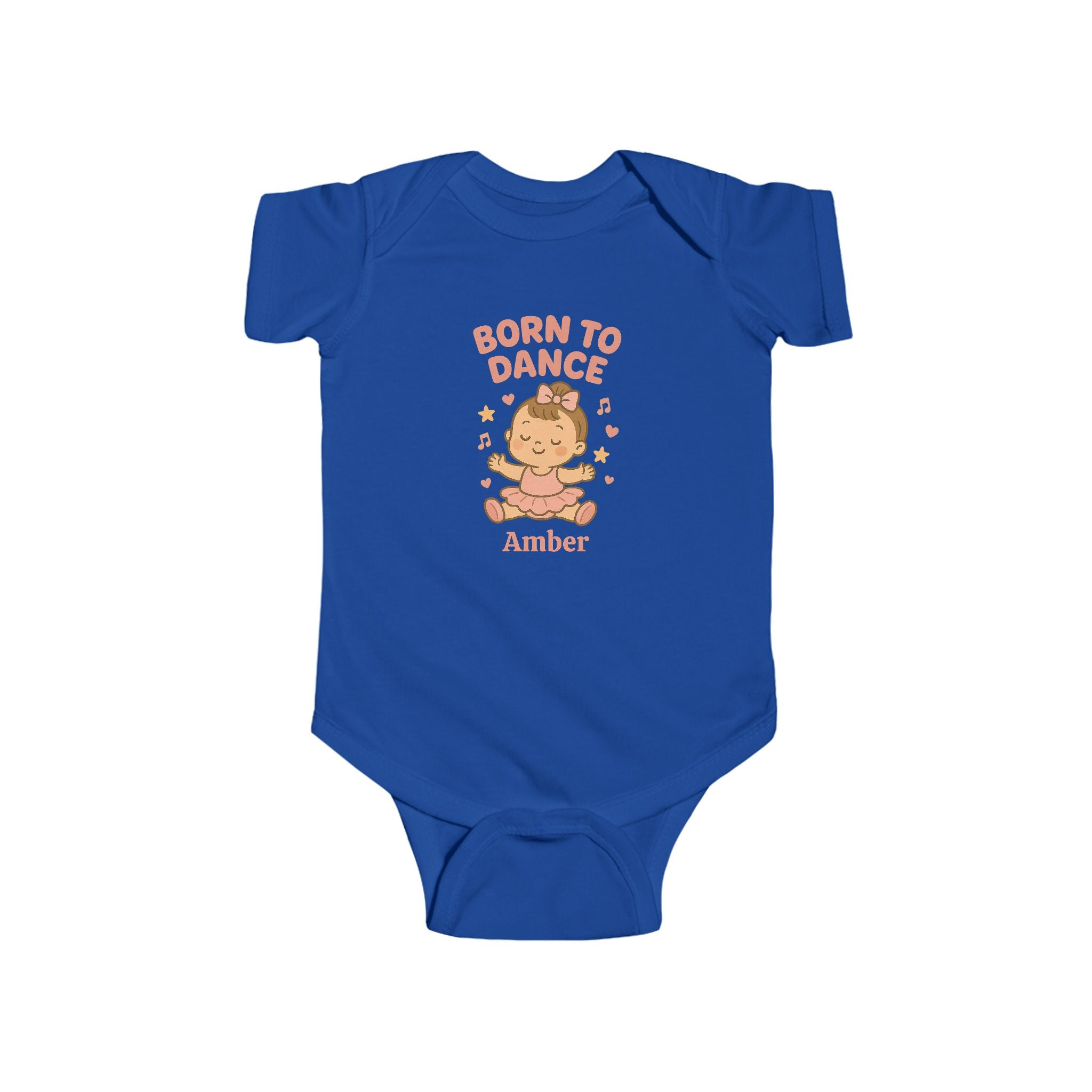 Born to Dance Baby Bodysuit, Personalized Dance Gift, Cute Baby Shower Outfit, Custom Name Baby Clothes, Ballerina Design