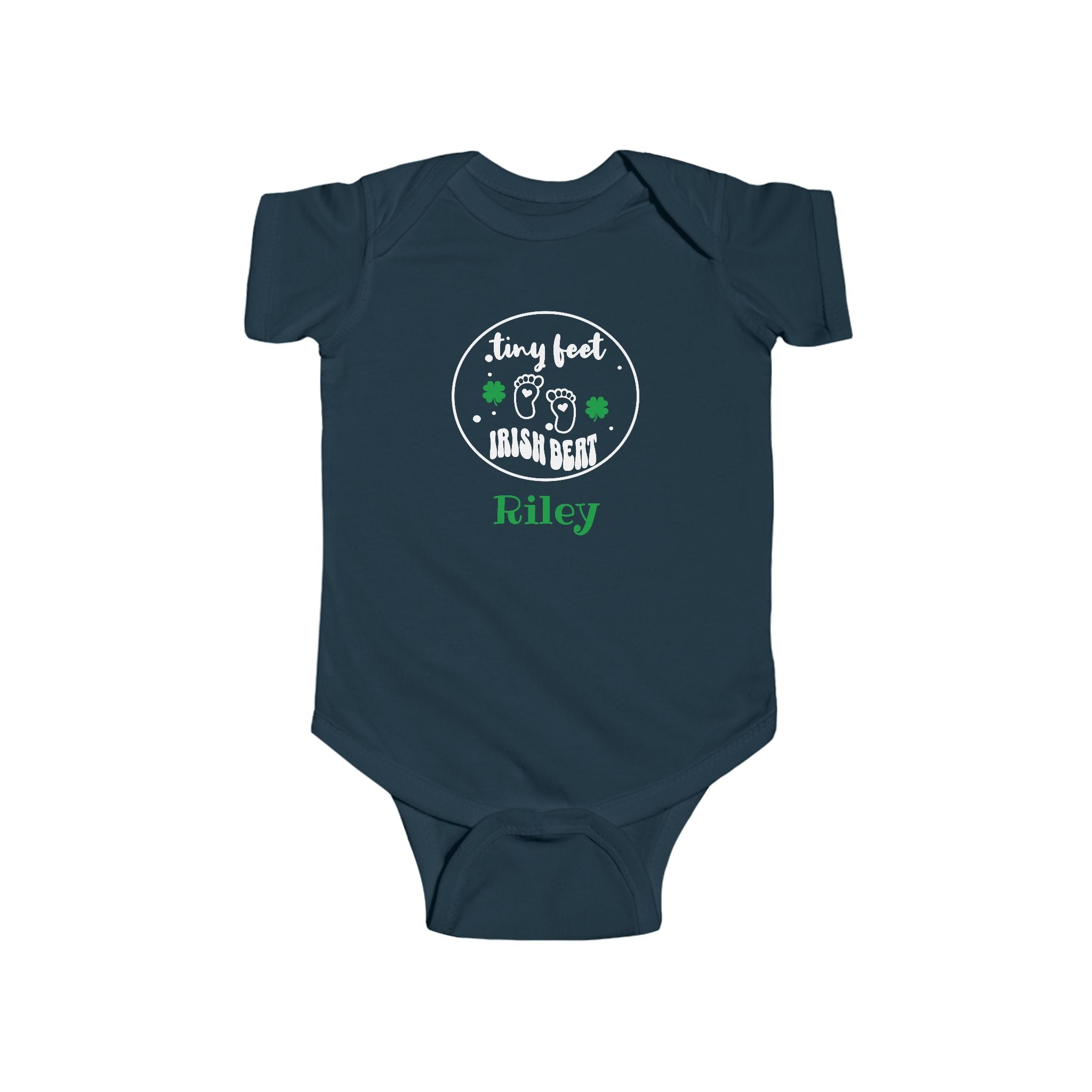 Custom Irish Baby Outfit with Name, Personalized Tiny Feet Irish Beat Baby Bodysuit,  St. Patrick’s Day Baby Shower Gift
