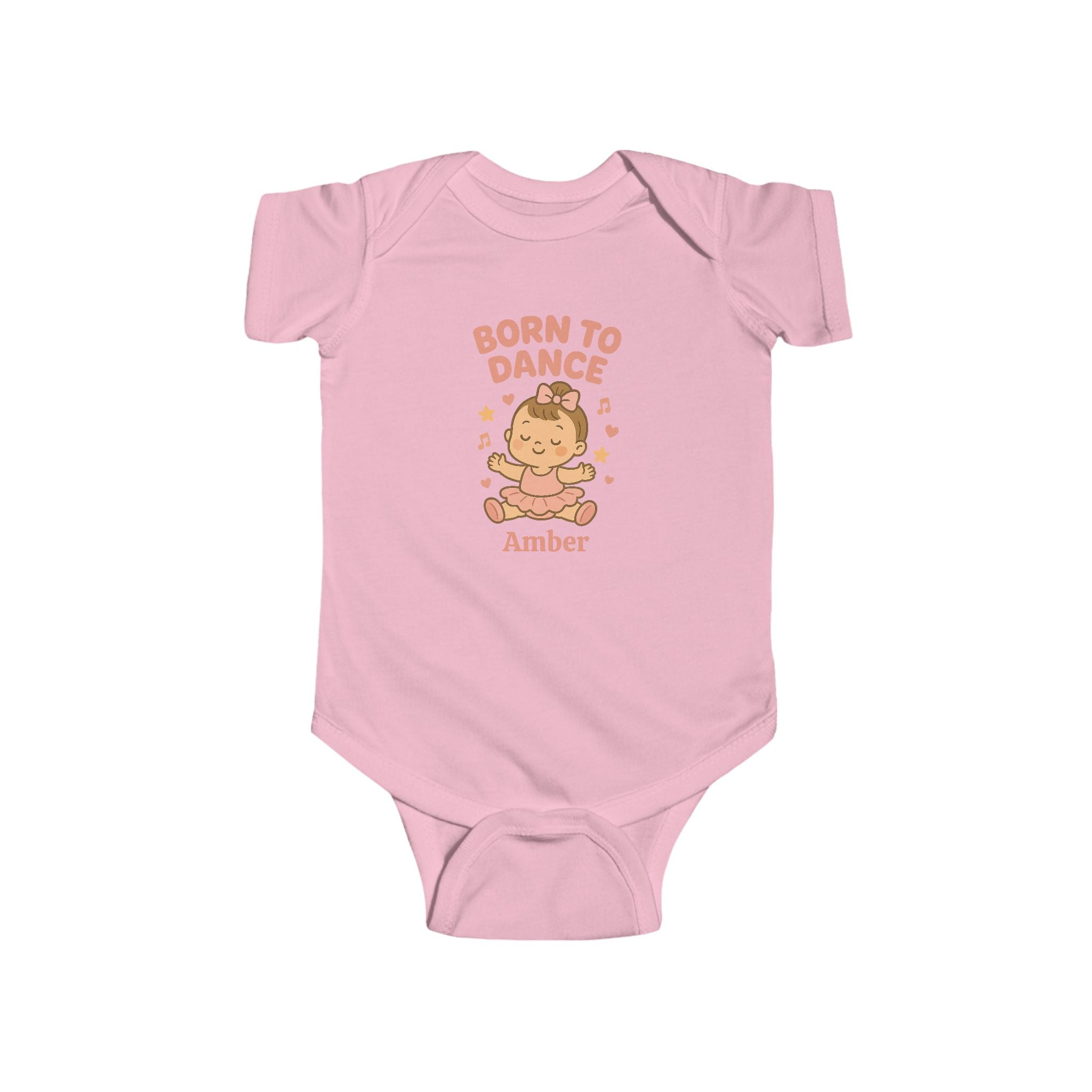 Born to Dance Baby Bodysuit, Personalized Dance Gift, Cute Baby Shower Outfit, Custom Name Baby Clothes, Ballerina Design
