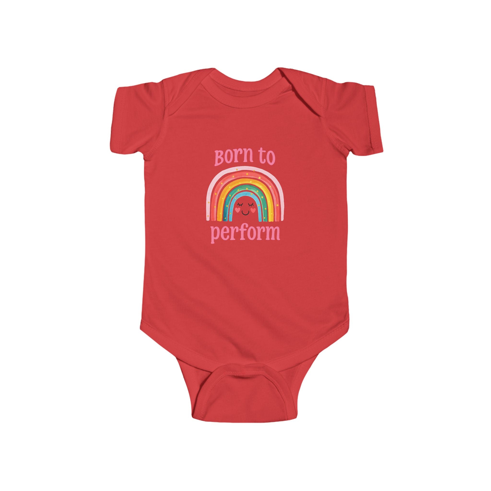 Born to Perform Baby Bodysuit: Rainbow Theater Outfit, 100% Cotton