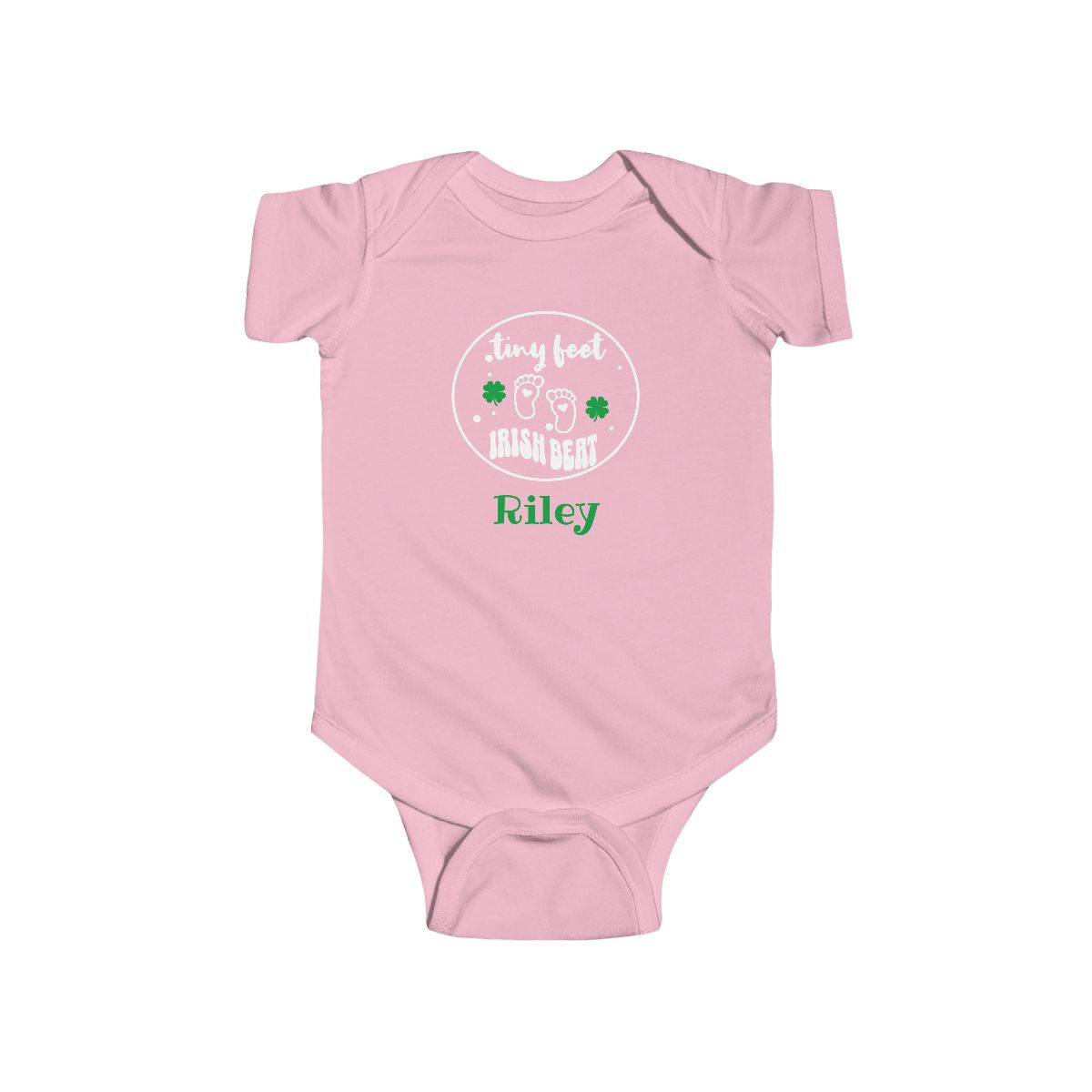 Custom Irish Baby Outfit with Name, Personalized Tiny Feet Irish Beat Baby Bodysuit,  St. Patrick’s Day Baby Shower Gift