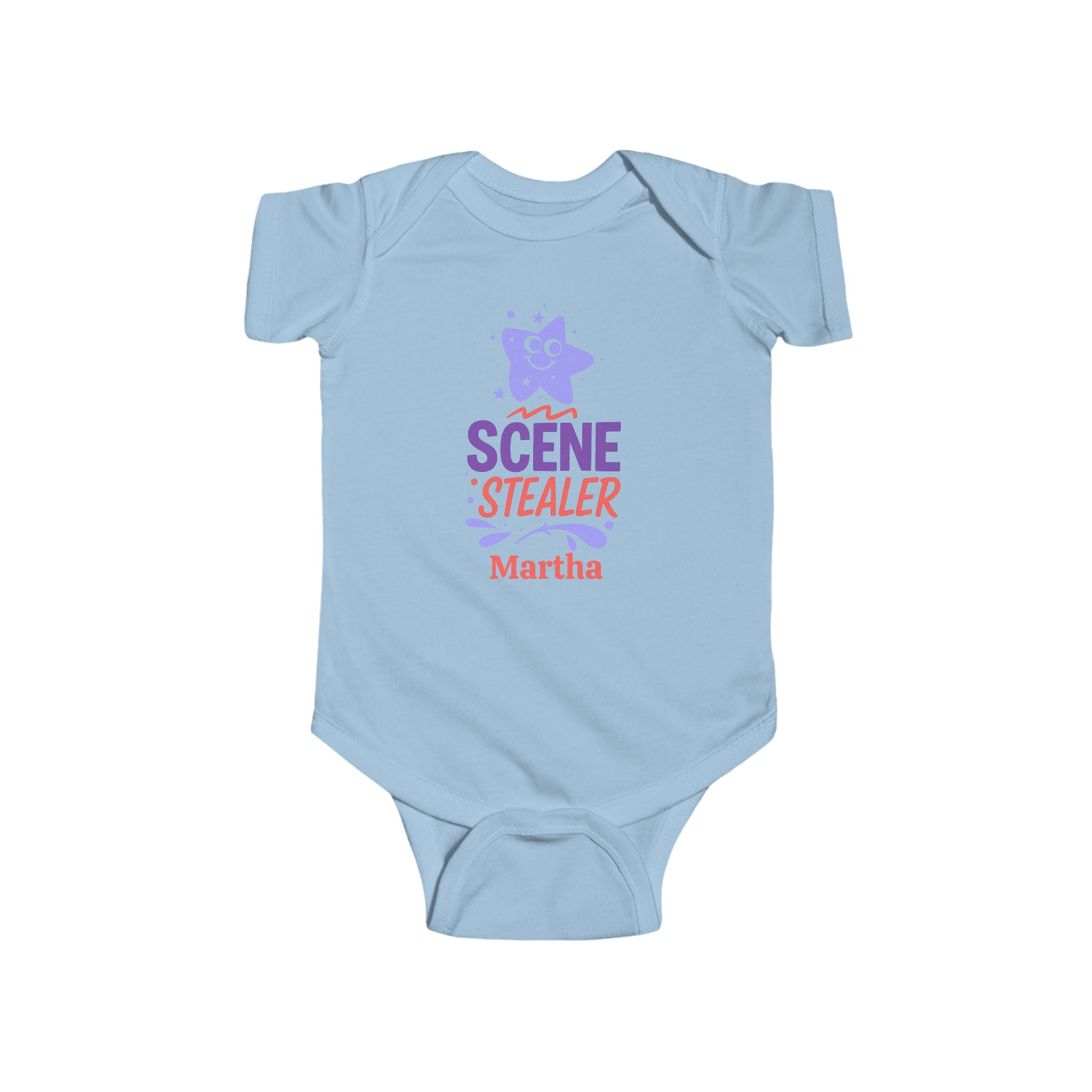 Scene Stealer Personalized Baby Onesie – Cute Theater Baby Gift, Custom Name Bodysuit for Drama-Loving Families