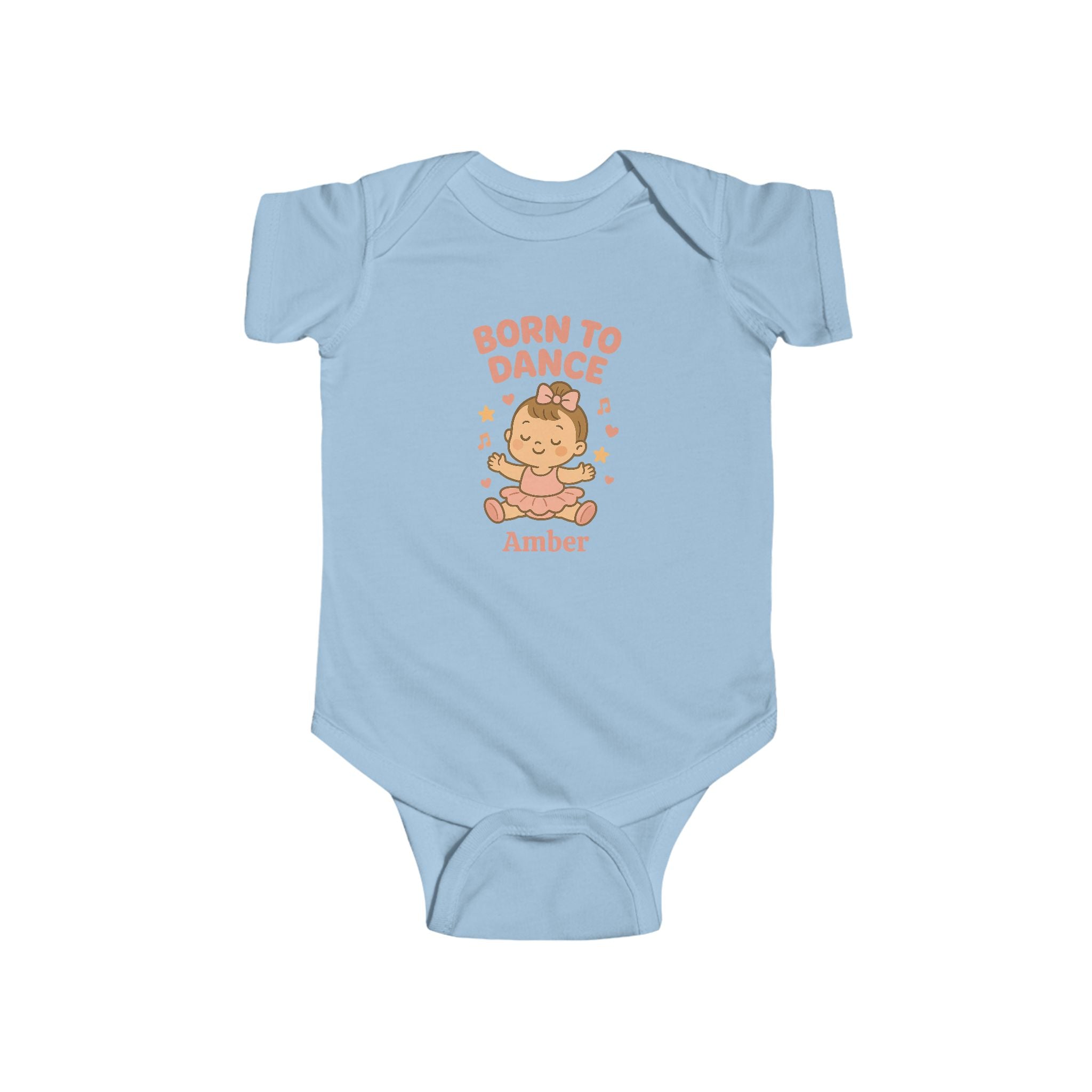Born to Dance Baby Bodysuit, Personalized Dance Gift, Cute Baby Shower Outfit, Custom Name Baby Clothes, Ballerina Design