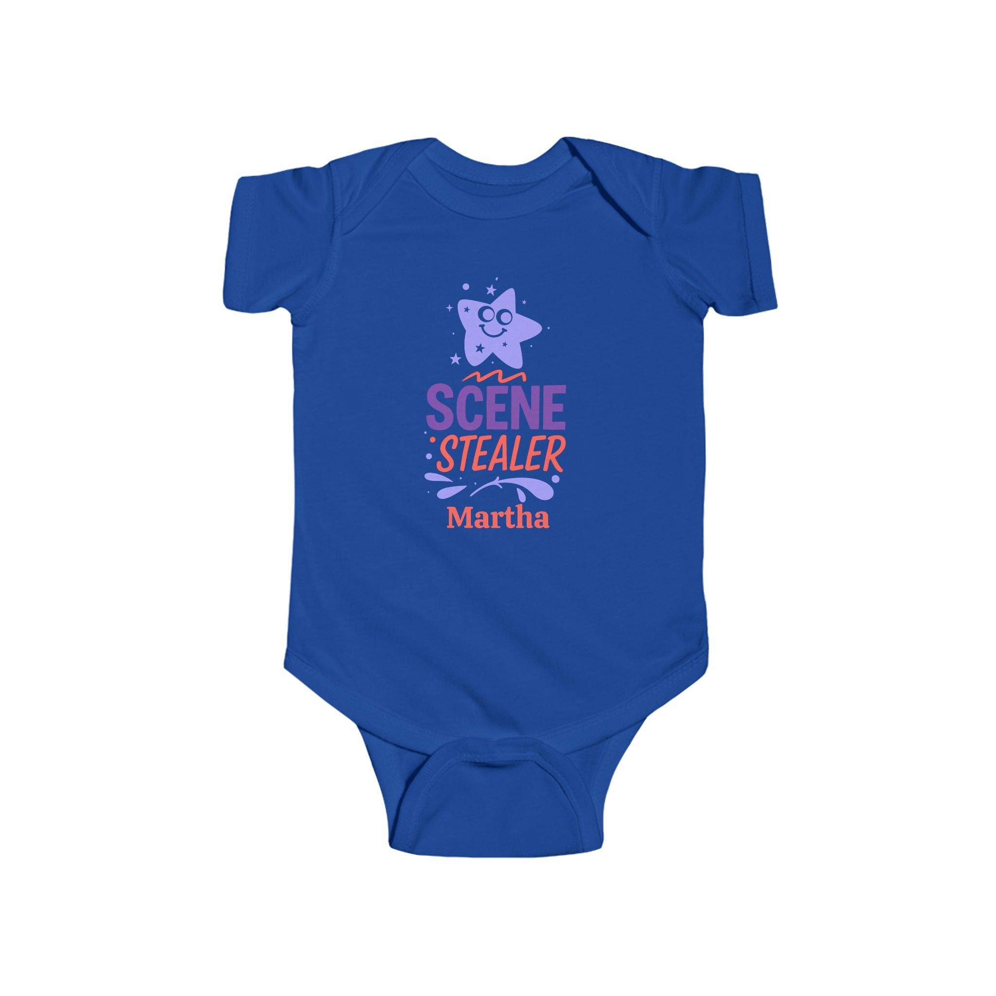 Scene Stealer Personalized Baby Onesie – Cute Theater Baby Gift, Custom Name Bodysuit for Drama-Loving Families