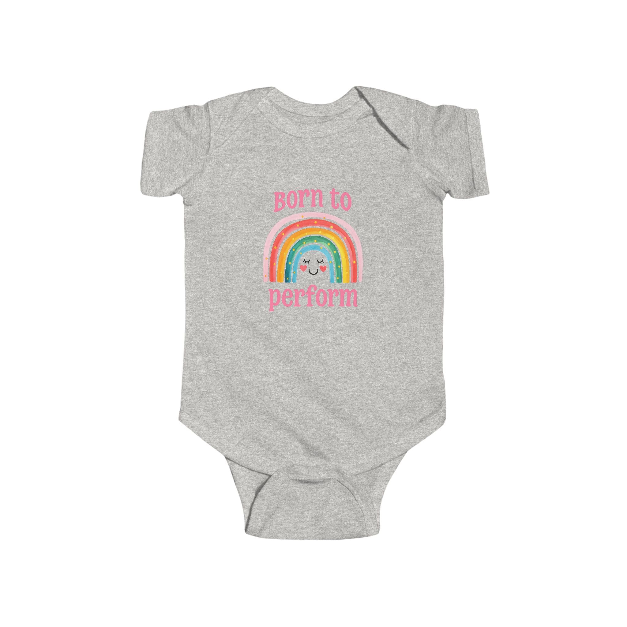 Born to Perform Baby Bodysuit: Rainbow Theater Outfit, 100% Cotton