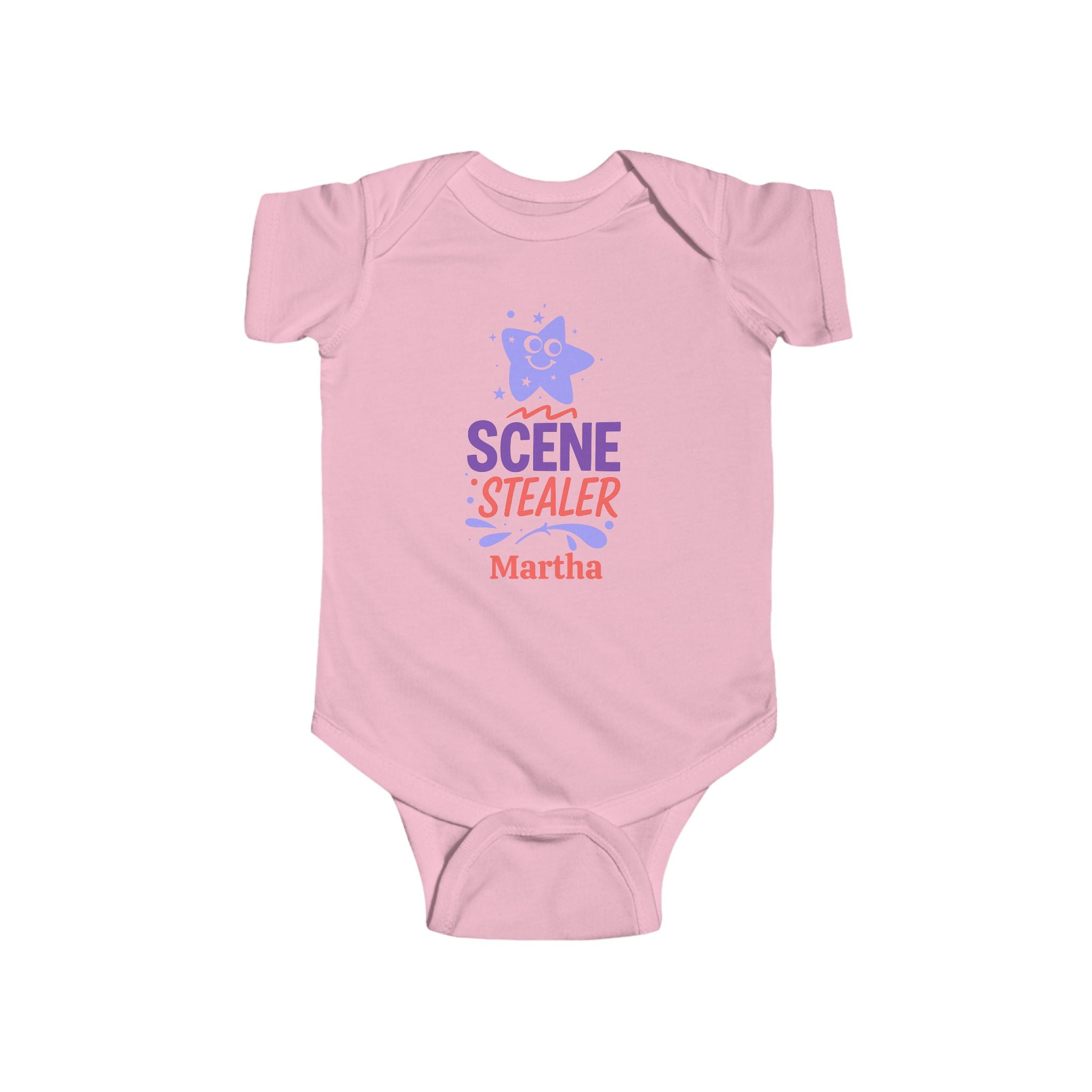 Scene Stealer Personalized Baby Onesie – Cute Theater Baby Gift, Custom Name Bodysuit for Drama-Loving Families