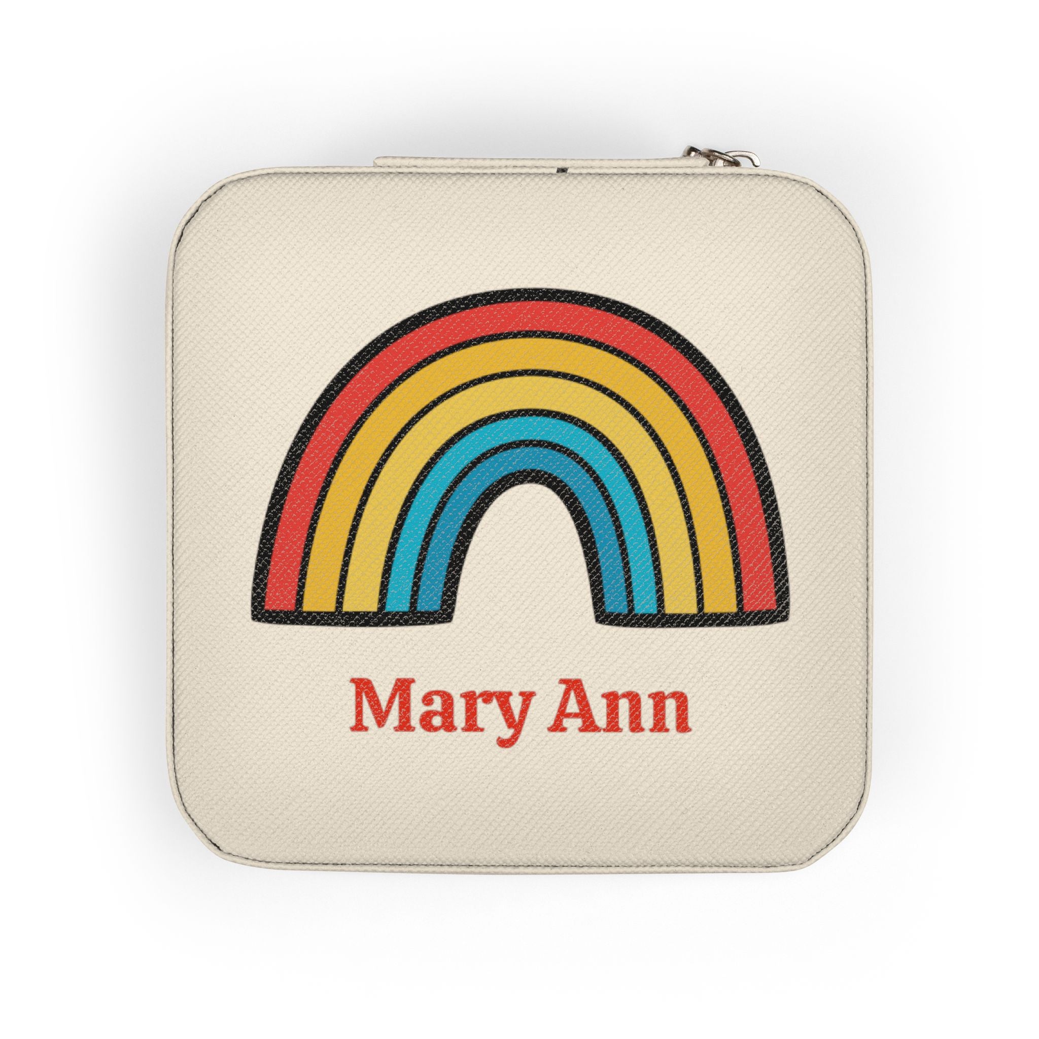 Personalized Rainbow Jewelry Case | Custom Name Travel Jewelry Box | Cute Gift for Her | Mini Jewelry Organizer