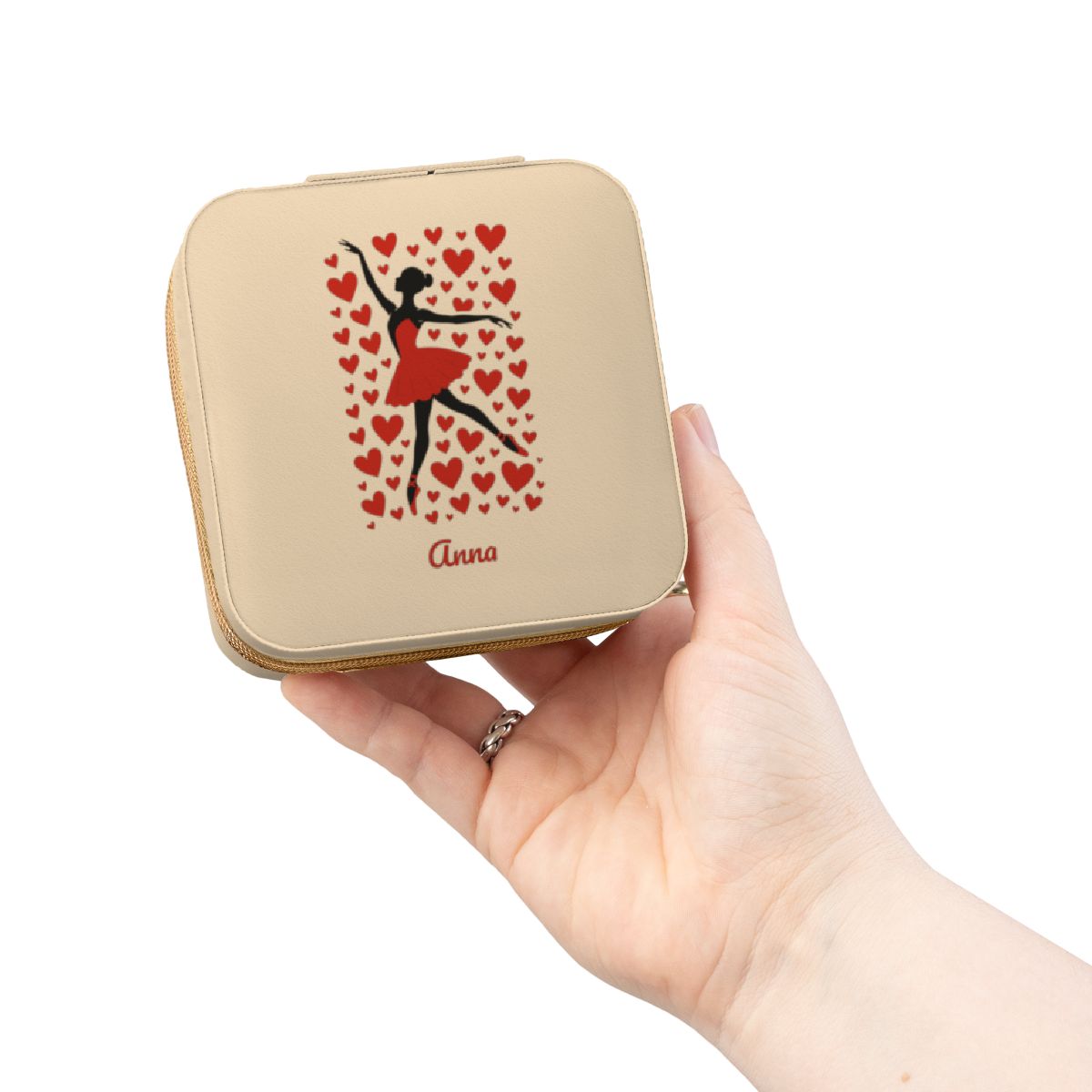 Personalized Ballet Dancer Jewelry Travel Case, Valentine’s Gift for Dancers, Custom Name Jewelry Box, Ballerina Gift for Her