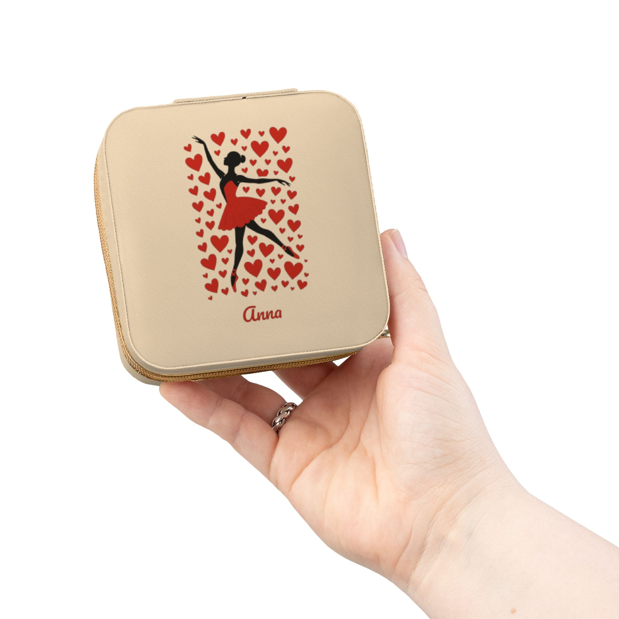 Personalized Ballet Dancer Jewelry Travel Case, Valentine’s Gift for Dancers, Custom Name Jewelry Box, Ballerina Gift for Her