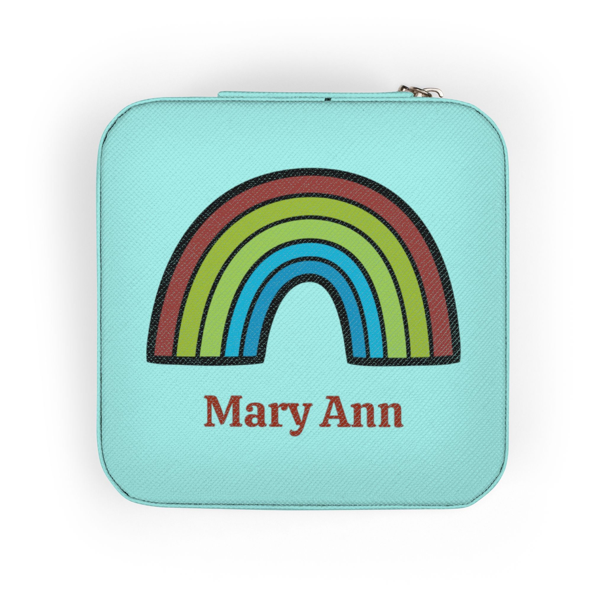 Personalized Rainbow Jewelry Case | Custom Name Travel Jewelry Box | Cute Gift for Her | Mini Jewelry Organizer