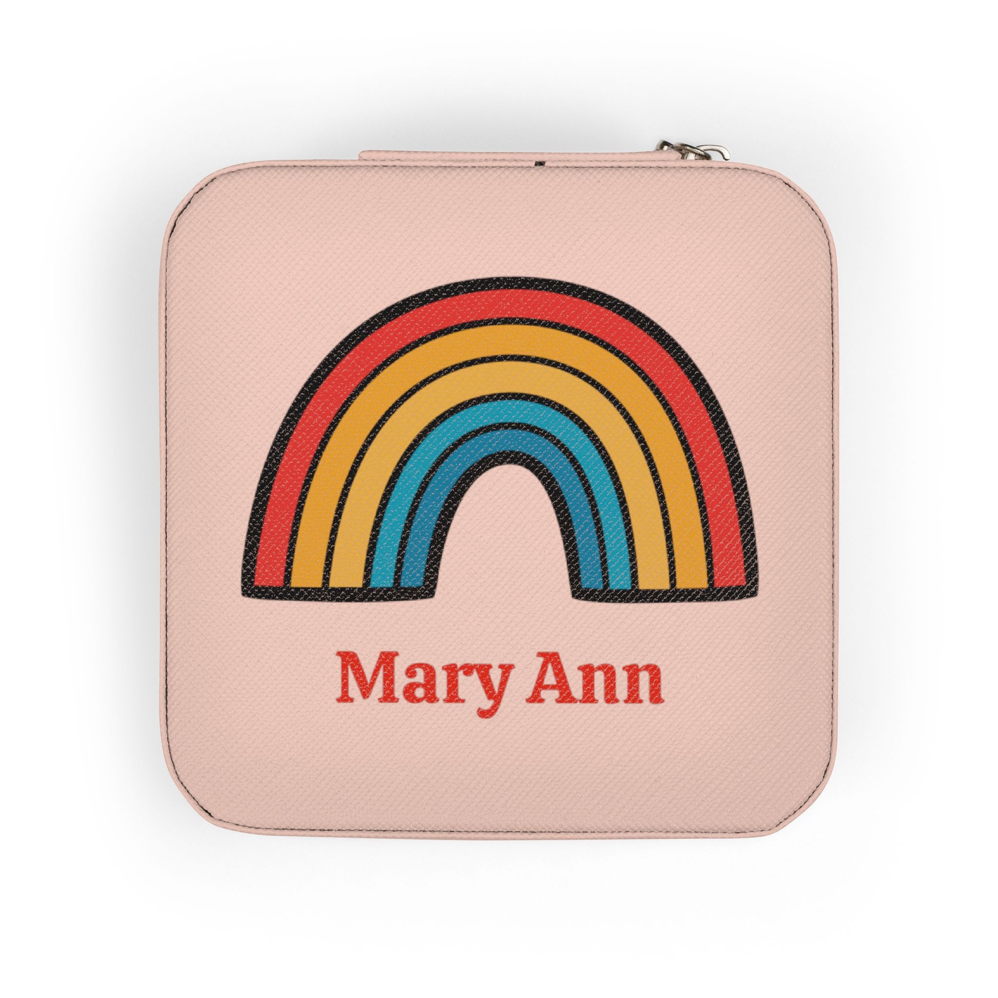 Personalized Rainbow Jewelry Case | Custom Name Travel Jewelry Box | Cute Gift for Her | Mini Jewelry Organizer