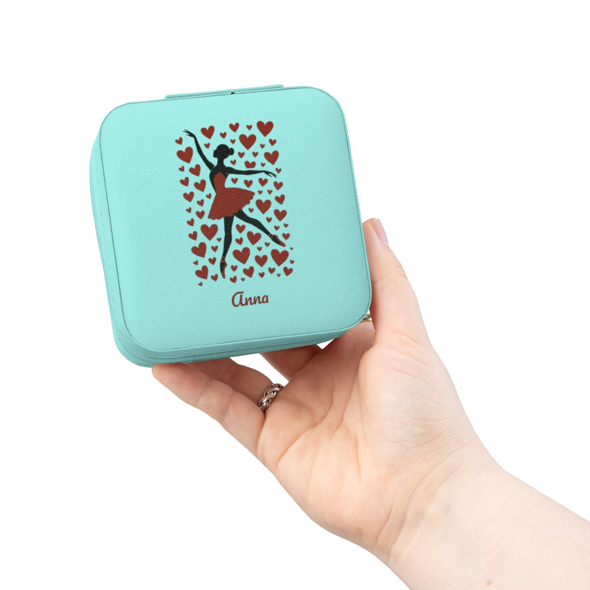 Personalized Ballet Dancer Jewelry Travel Case, Valentine’s Gift for Dancers, Custom Name Jewelry Box, Ballerina Gift for Her