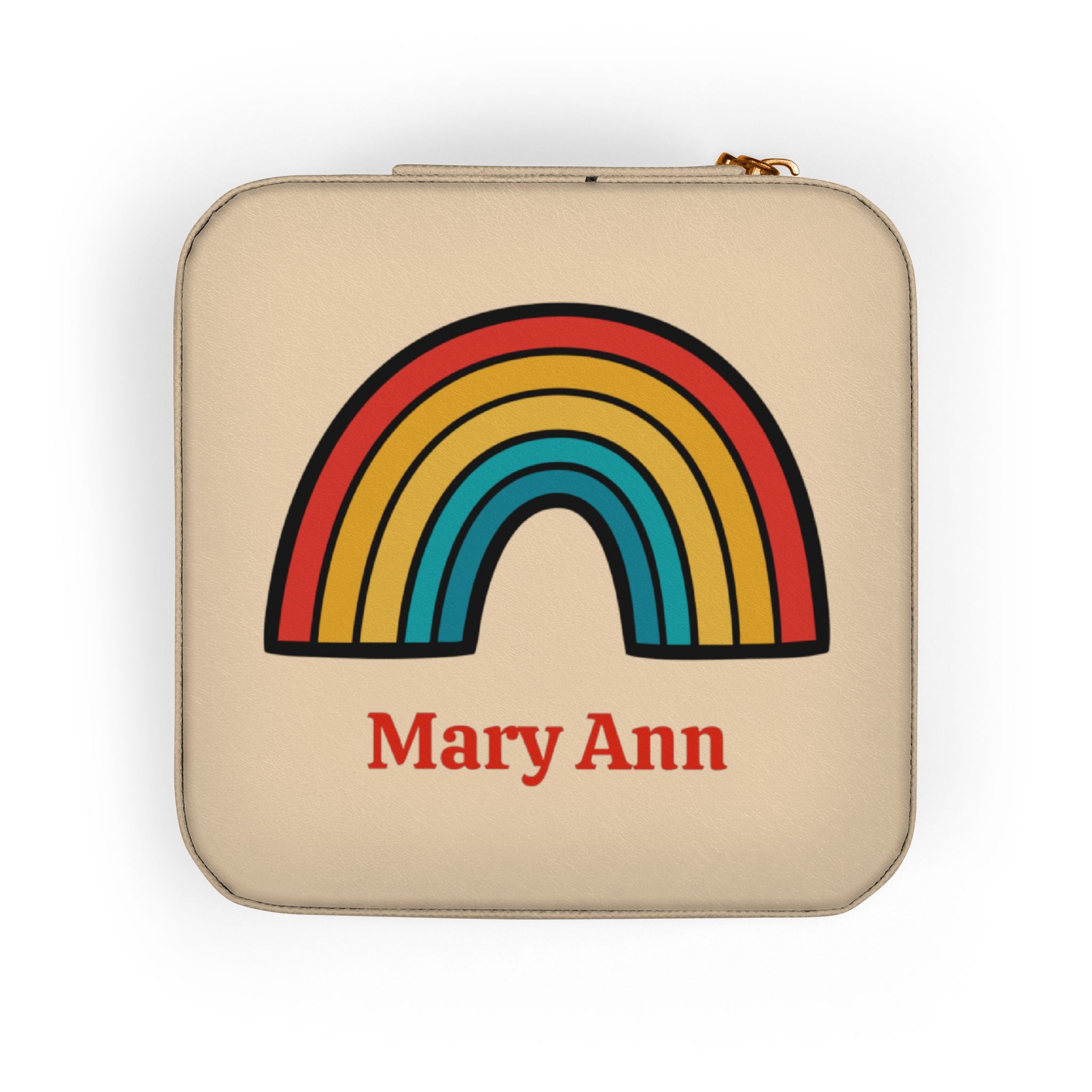 Personalized Rainbow Jewelry Case | Custom Name Travel Jewelry Box | Cute Gift for Her | Mini Jewelry Organizer