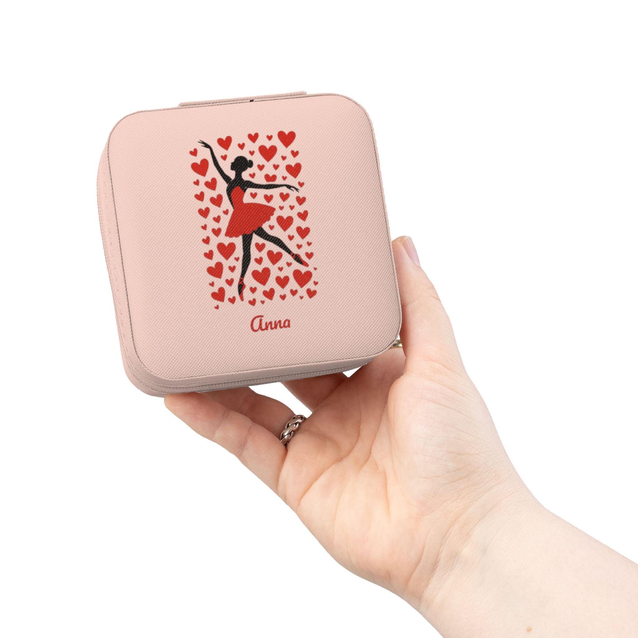 Personalized Ballet Dancer Jewelry Travel Case, Valentine’s Gift for Dancers, Custom Name Jewelry Box, Ballerina Gift for Her