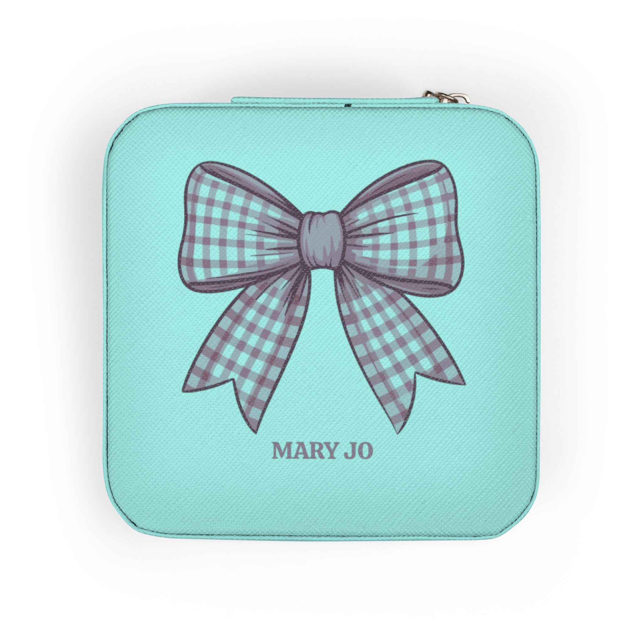 Personalized Pink Bow Jewelry Case | Custom Name Travel Jewelry Box | Cute Gift for Girls | Mini Jewelry Organizer