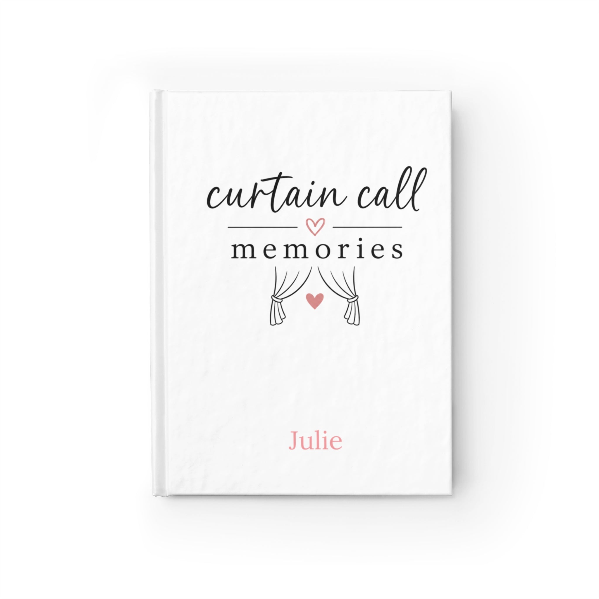 Personalized Curtain Call Memories Journal – Theater Keepsake with Ruled & Black Pages