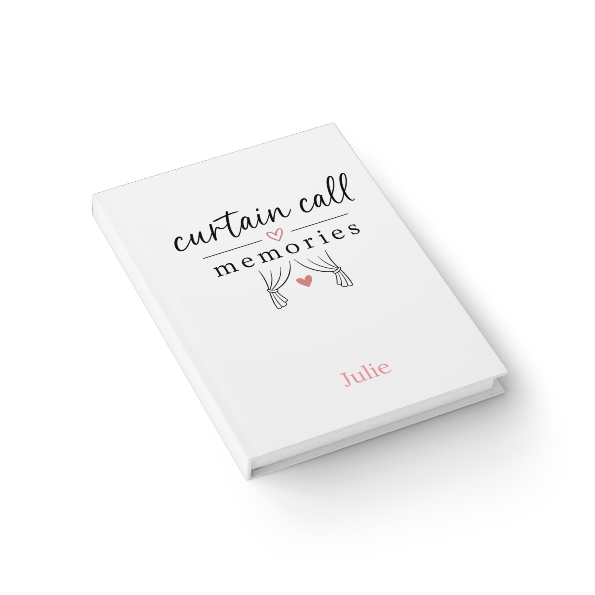 Personalized Curtain Call Memories Journal – Theater Keepsake with Ruled & Black Pages