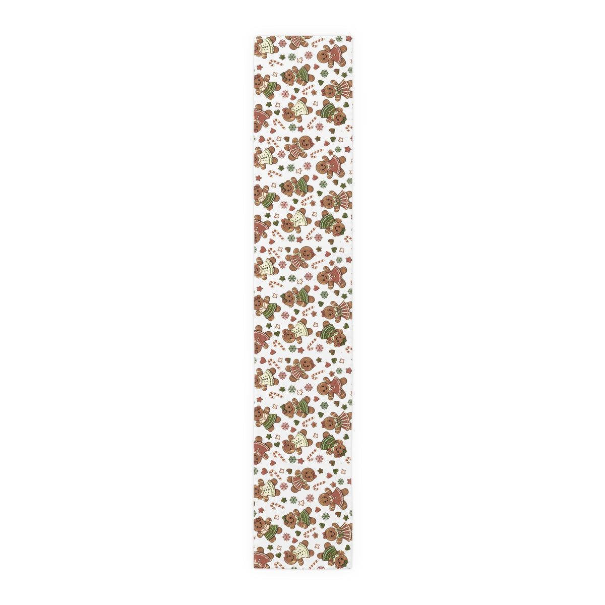 Gingerbread Christmas Table Runner, Cookie Exchange Decor, Holiday Dining Decor, Christmas Dinner Table Decoration - Sideway Design