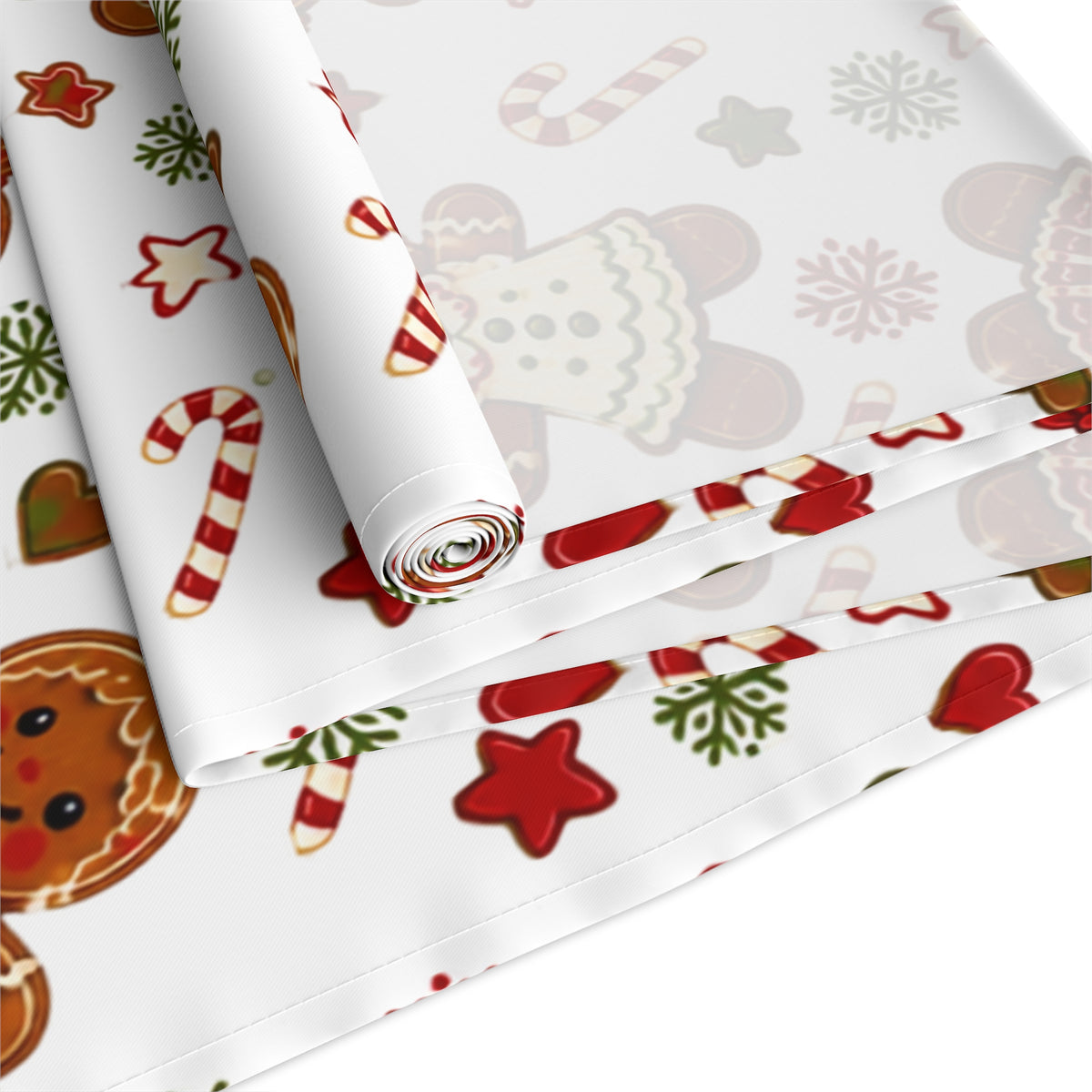 Gingerbread Christmas Table Runner, Cookie Exchange Decor, Holiday Dining Decor, Christmas Dinner Table Decoration
