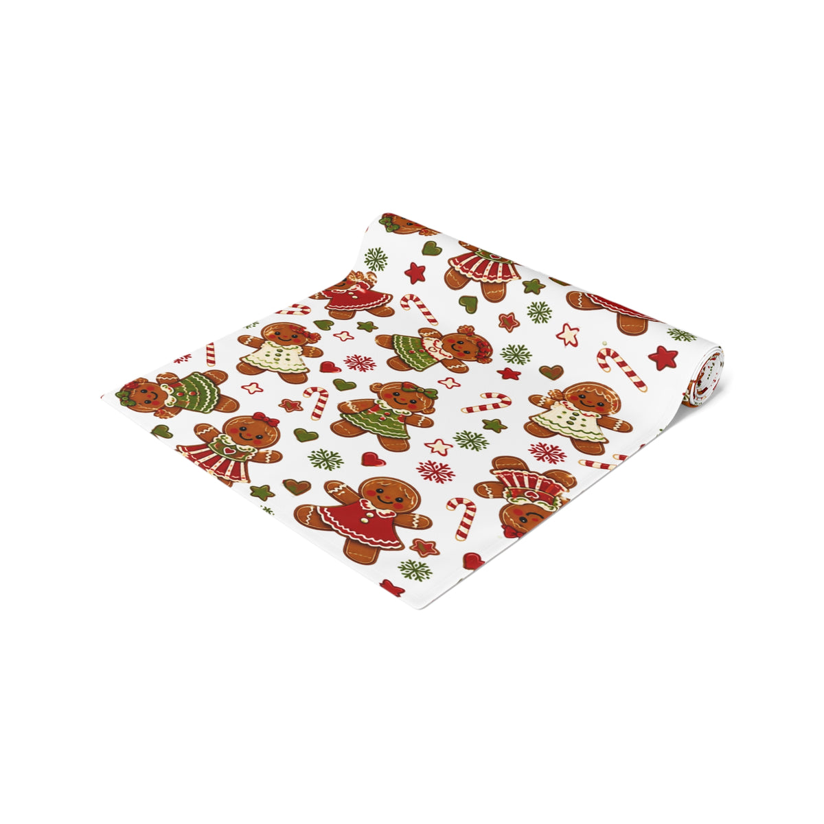 Gingerbread Christmas Table Runner, Cookie Exchange Decor, Holiday Dining Decor, Christmas Dinner Table Decoration