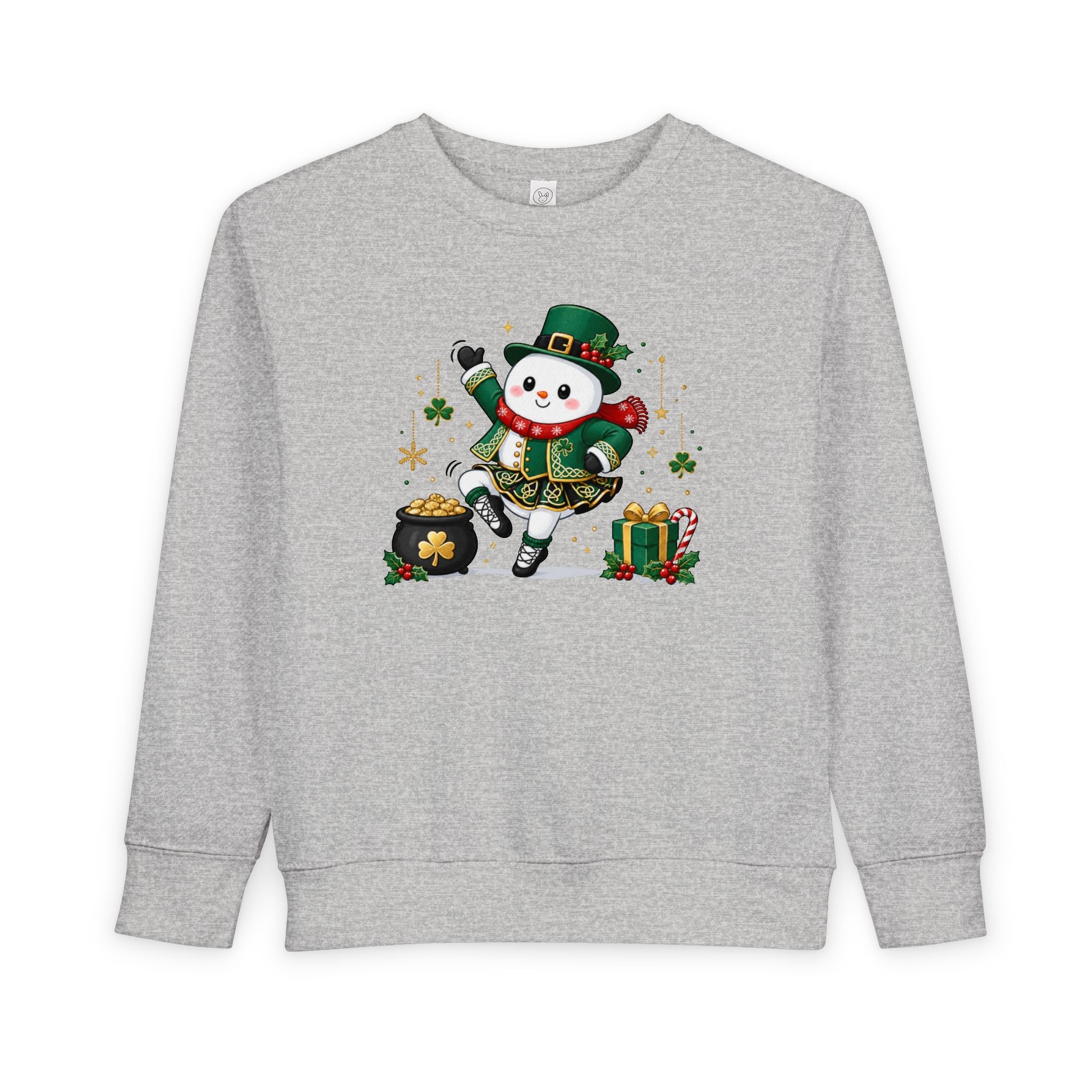 Toddler Irish Dancing Snowman Sweatshirt, St. Patrick's Day Irish Dancer, Celtic Christmas Snowman, Irish Dance Gift, Holiday Crewneck
