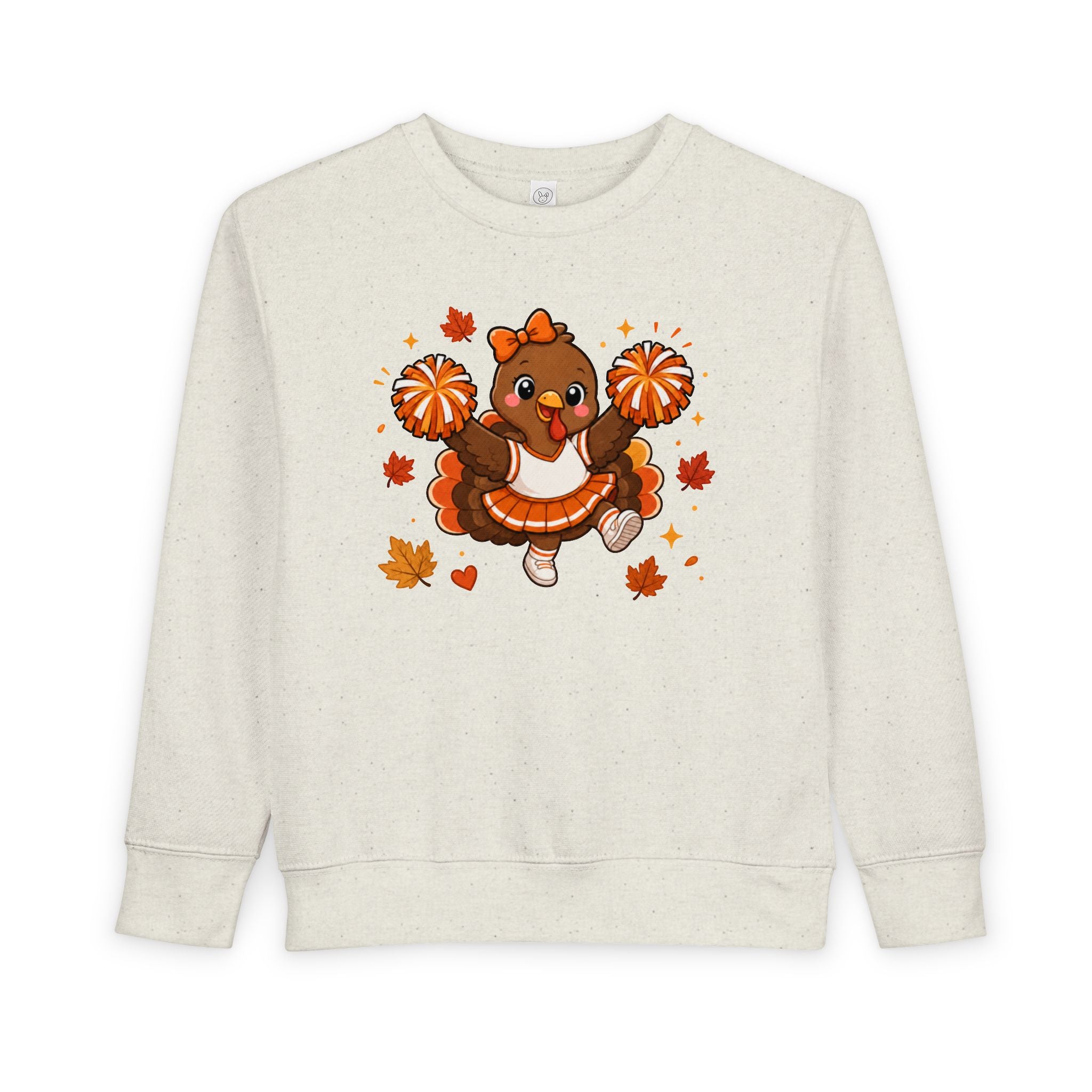 Toddler Thanksgiving Cheerleader Sweatshirt, Cheering Turkey Crewneck, Thanksgiving Shirt, Fall Cheer Gift, Turkey Cheer Sweater