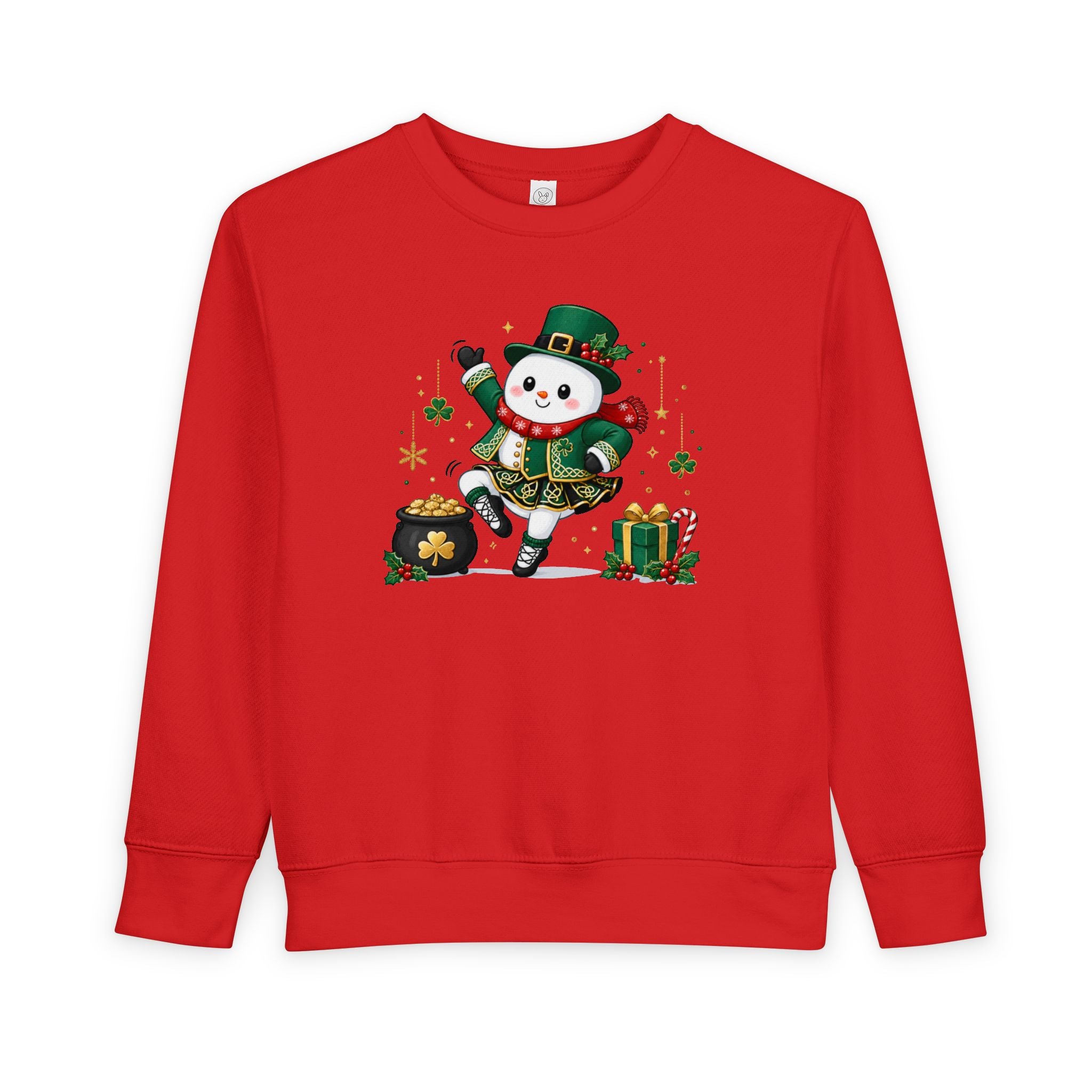Toddler Irish Dancing Snowman Sweatshirt, St. Patrick's Day Irish Dancer, Celtic Christmas Snowman, Irish Dance Gift, Holiday Crewneck