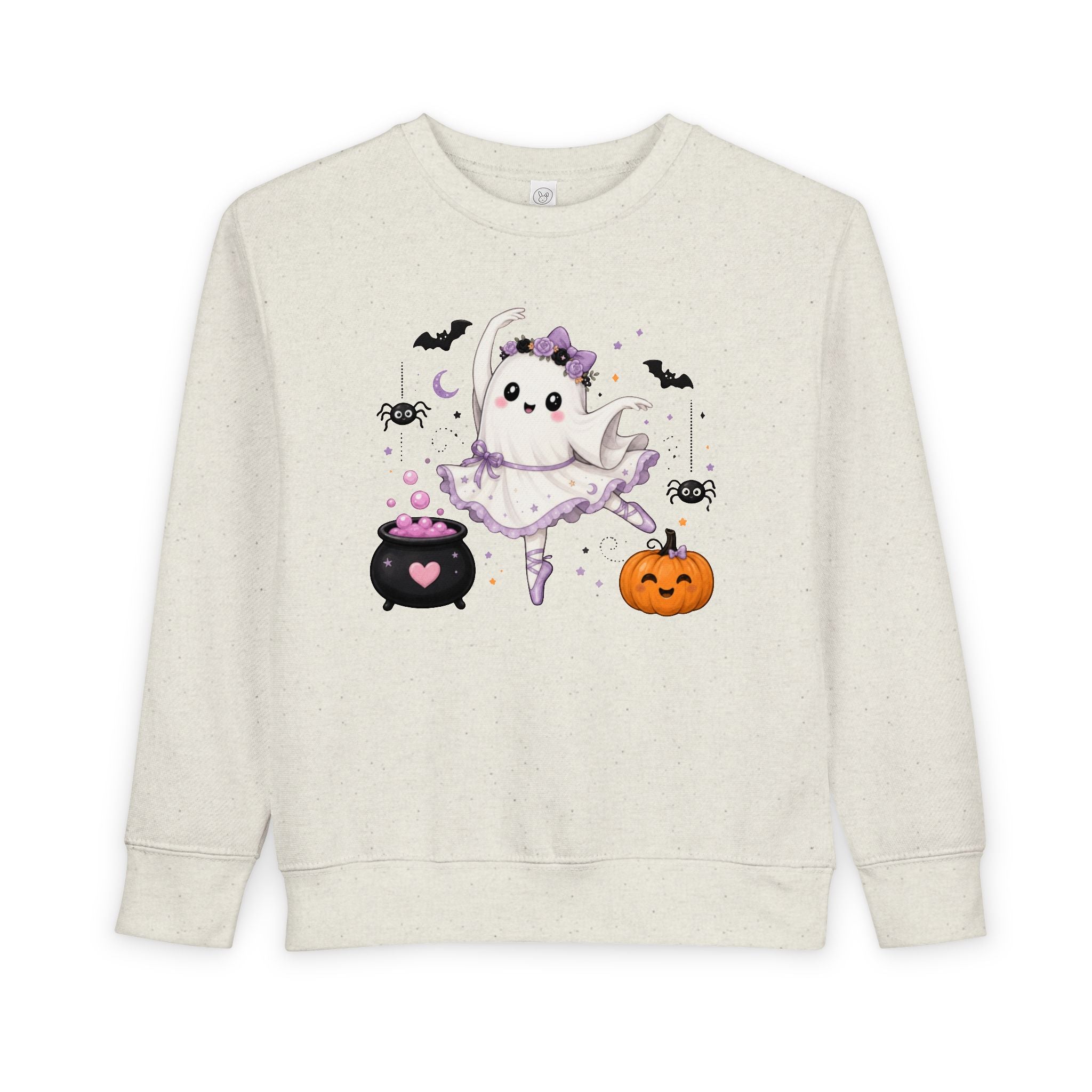 Toddler Ghost Ballerina Halloween Sweatshirt, Cute Ballet Dancer Ghost Crewneck, Spooky Ballet Shirt, Ballerina Gift, Pink Halloween Sweater