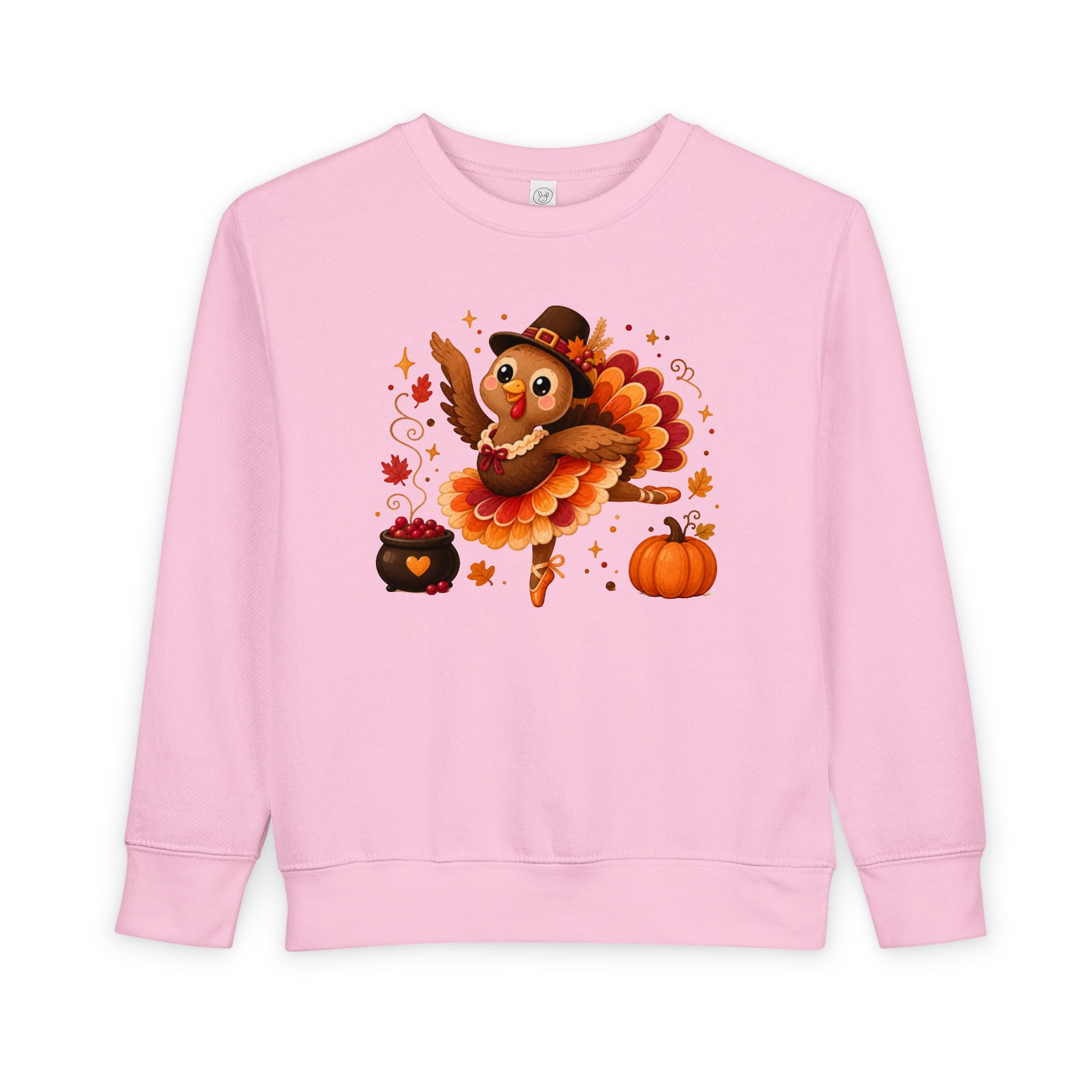 Toddler Thanksgiving Ballerina Turkey Sweatshirt, Dancing Turkey Crewneck, Fall Dance Shirt, Dancer Wear
