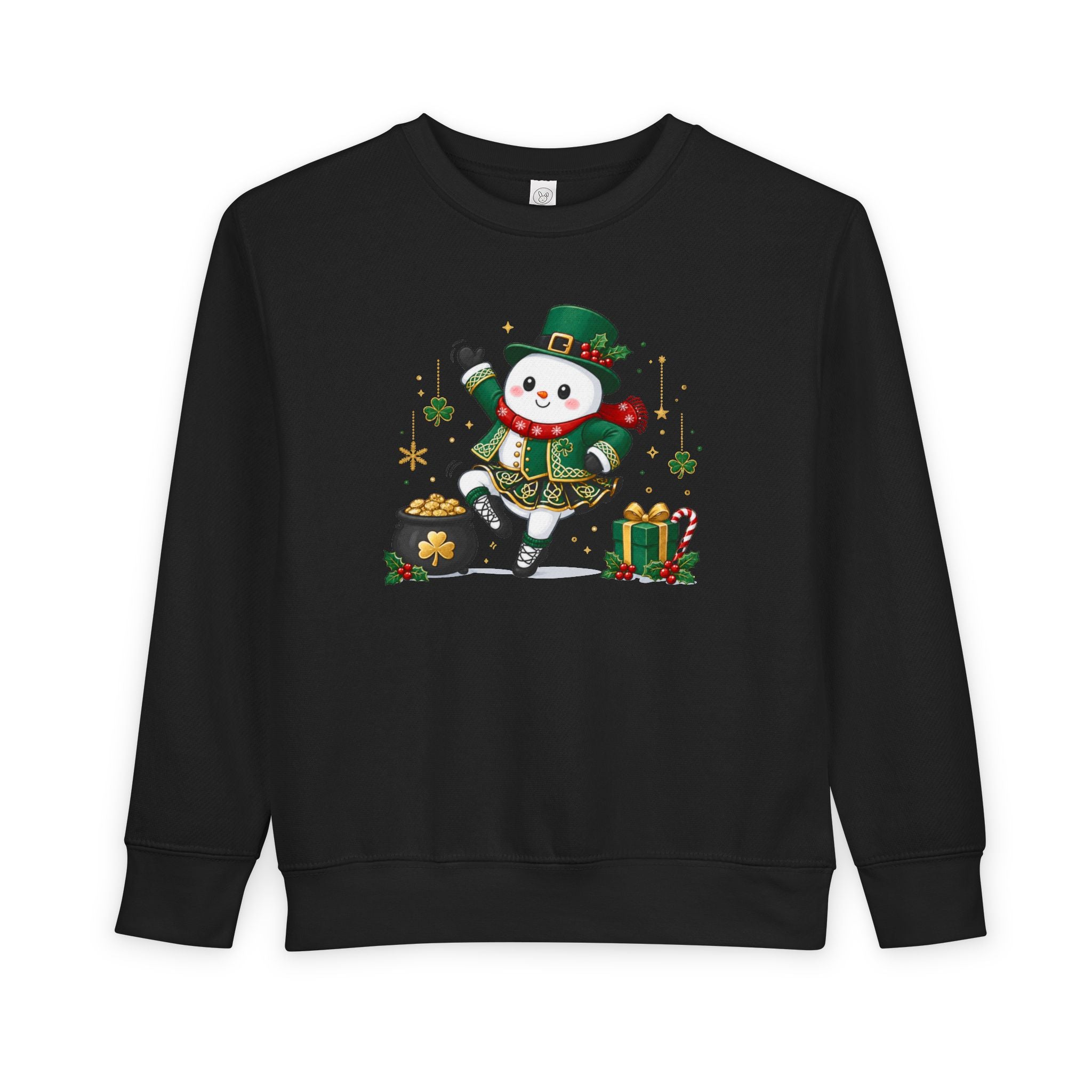 Toddler Irish Dancing Snowman Sweatshirt, St. Patrick's Day Irish Dancer, Celtic Christmas Snowman, Irish Dance Gift, Holiday Crewneck