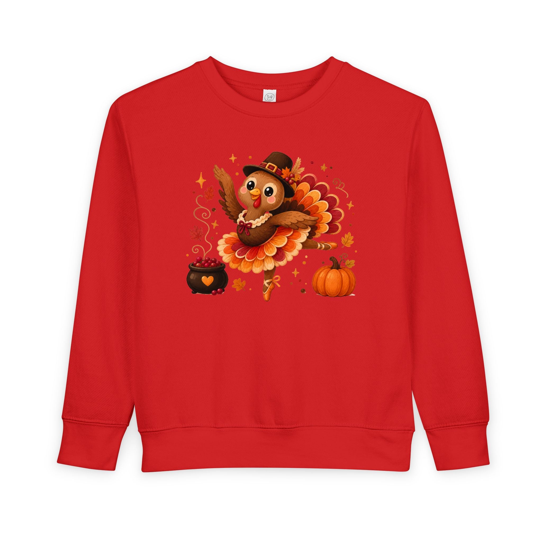Toddler Thanksgiving Ballerina Turkey Sweatshirt, Dancing Turkey Crewneck, Fall Dance Shirt, Dancer Wear