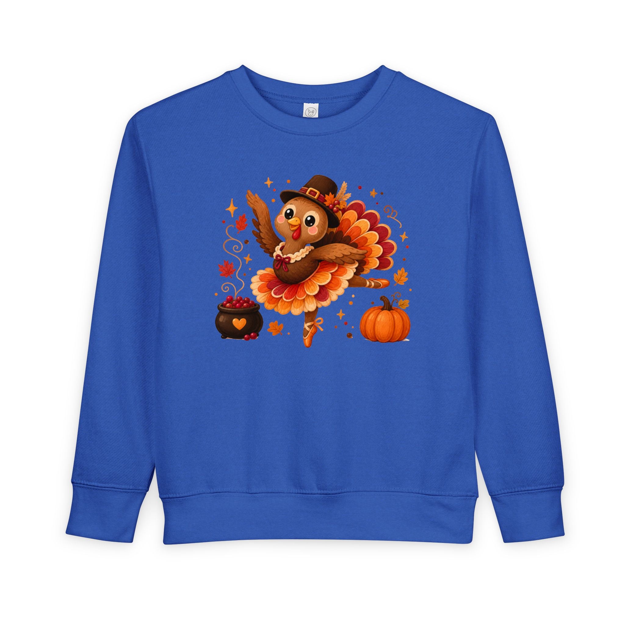 Toddler Thanksgiving Ballerina Turkey Sweatshirt, Dancing Turkey Crewneck, Fall Dance Shirt, Dancer Wear