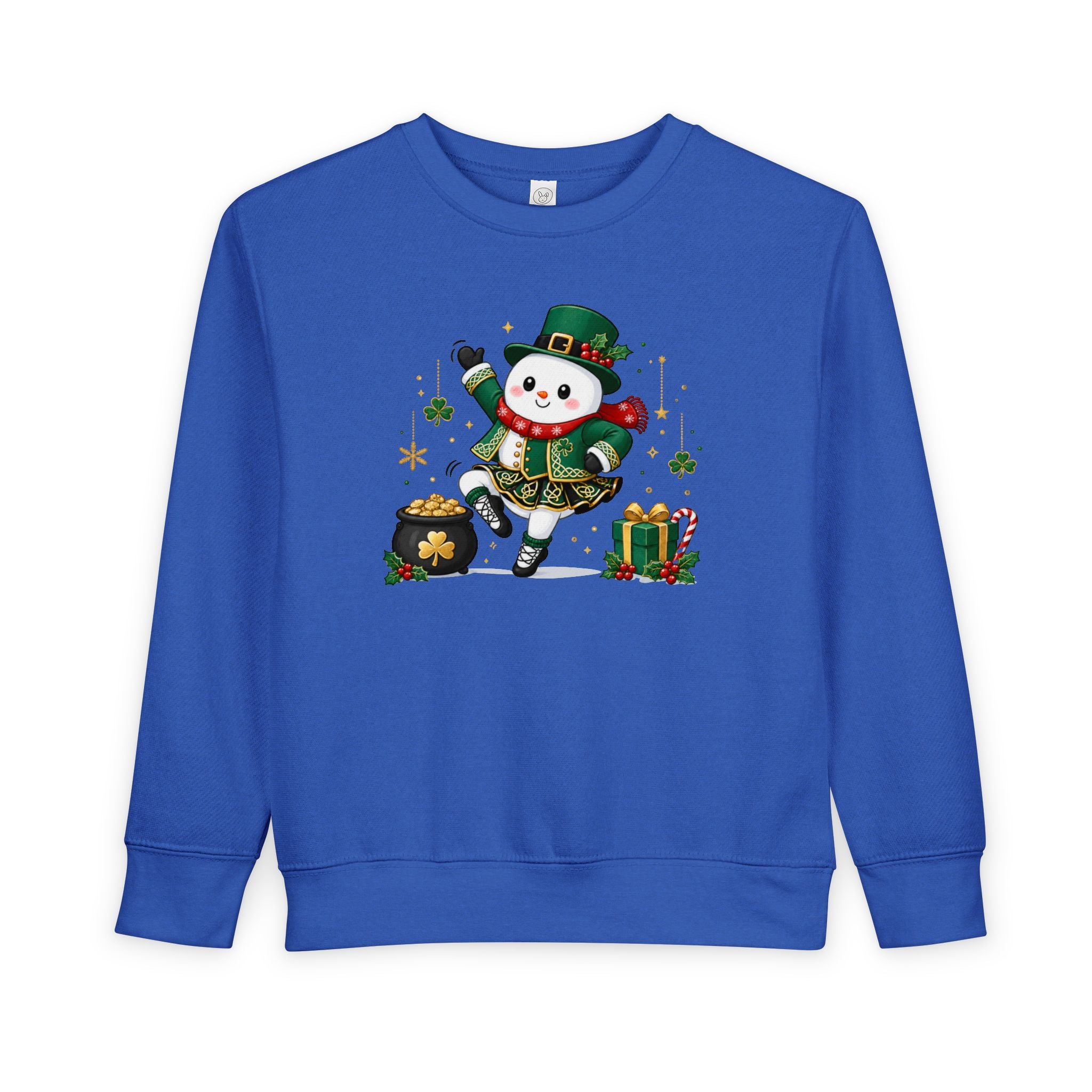 Toddler Irish Dancing Snowman Sweatshirt, St. Patrick's Day Irish Dancer, Celtic Christmas Snowman, Irish Dance Gift, Holiday Crewneck