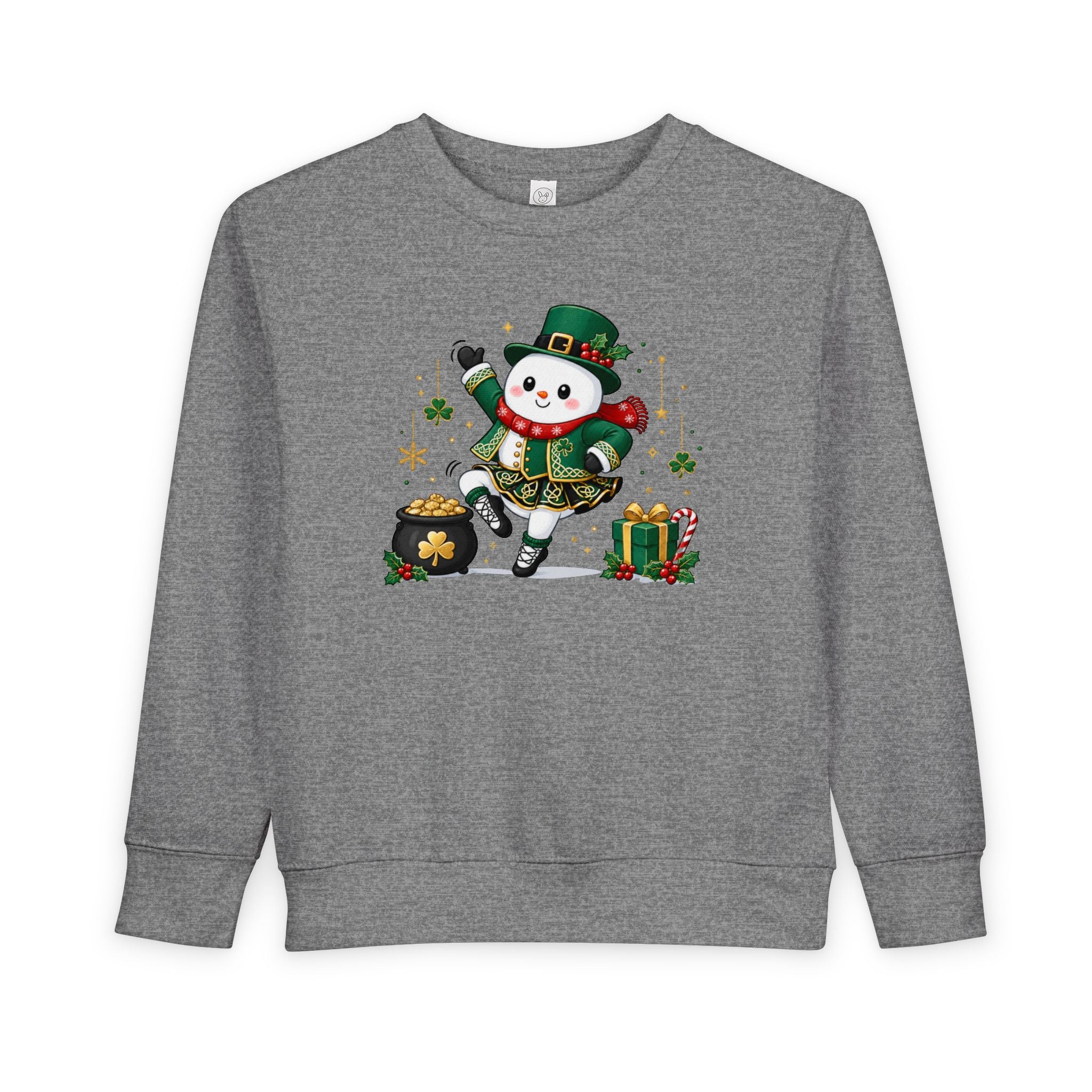 Toddler Irish Dancing Snowman Sweatshirt, St. Patrick's Day Irish Dancer, Celtic Christmas Snowman, Irish Dance Gift, Holiday Crewneck