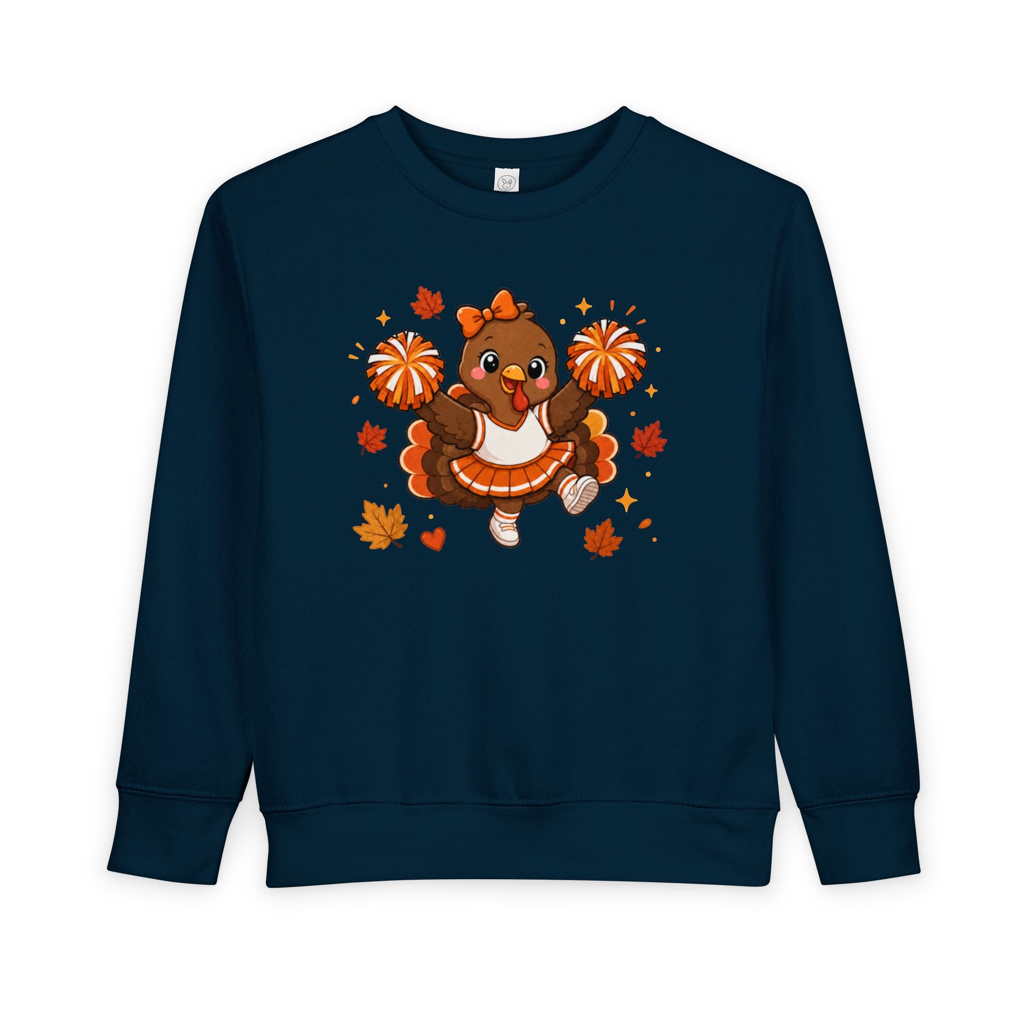 Toddler Thanksgiving Cheerleader Sweatshirt, Cheering Turkey Crewneck, Thanksgiving Shirt, Fall Cheer Gift, Turkey Cheer Sweater