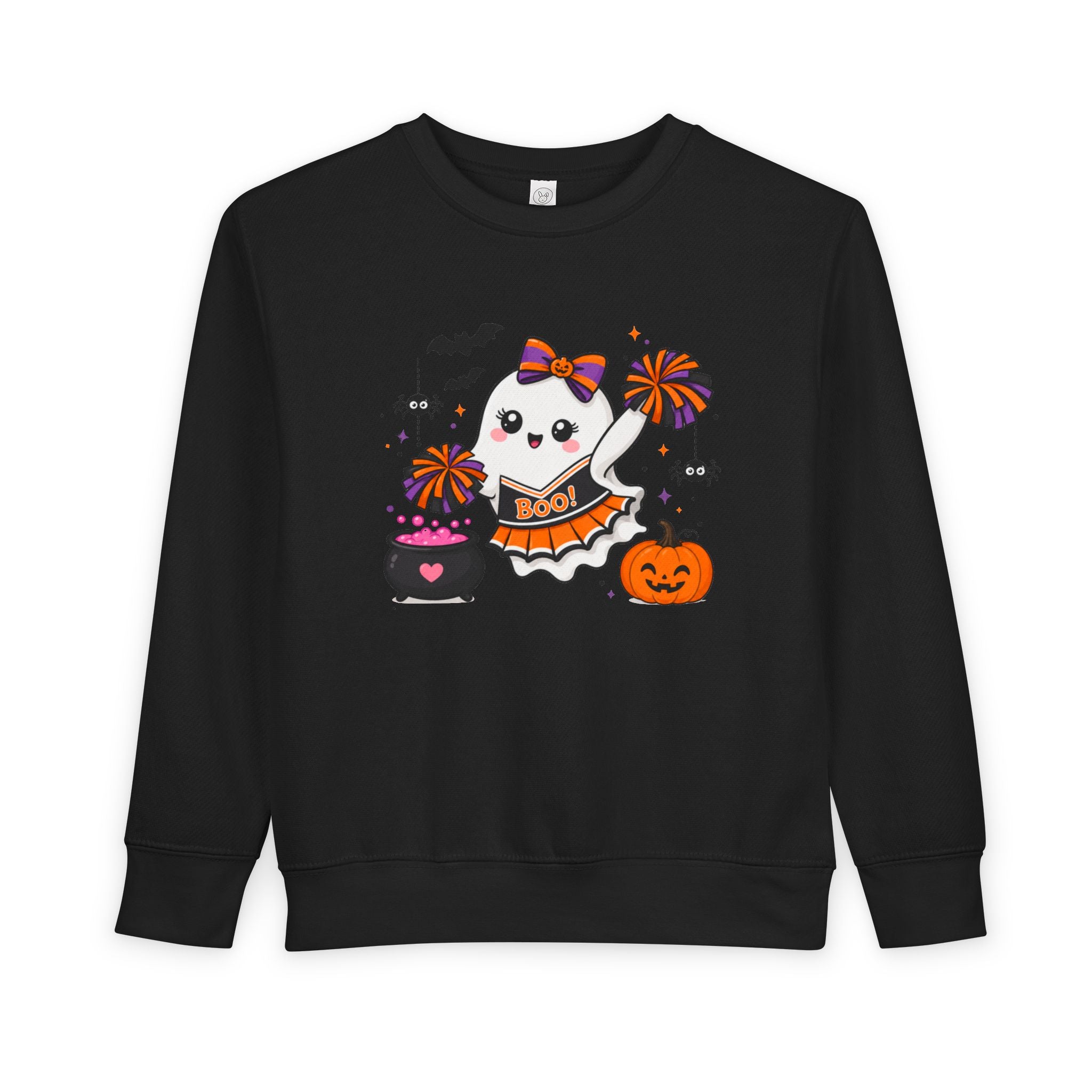 Toddler Halloween Cheerleader Ghost Sweatshirt, Spooky Cheer Girl Crewneck, Halloween Shirt, Cheer or Treat Sweater, Fall Cheer Gift