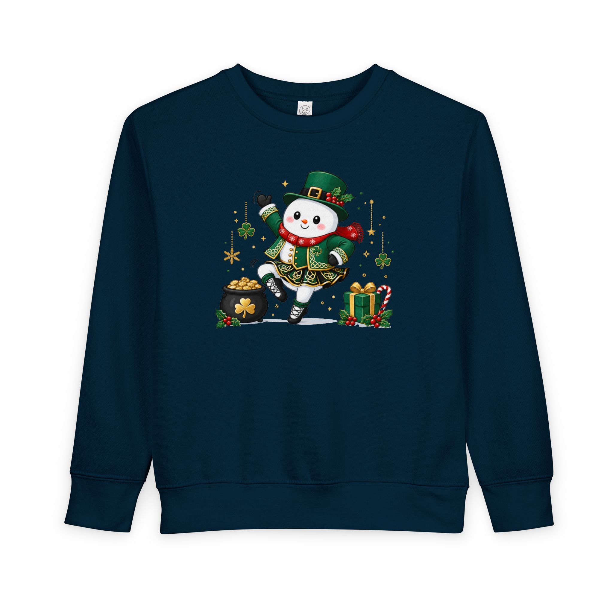 Toddler Irish Dancing Snowman Sweatshirt, St. Patrick's Day Irish Dancer, Celtic Christmas Snowman, Irish Dance Gift, Holiday Crewneck