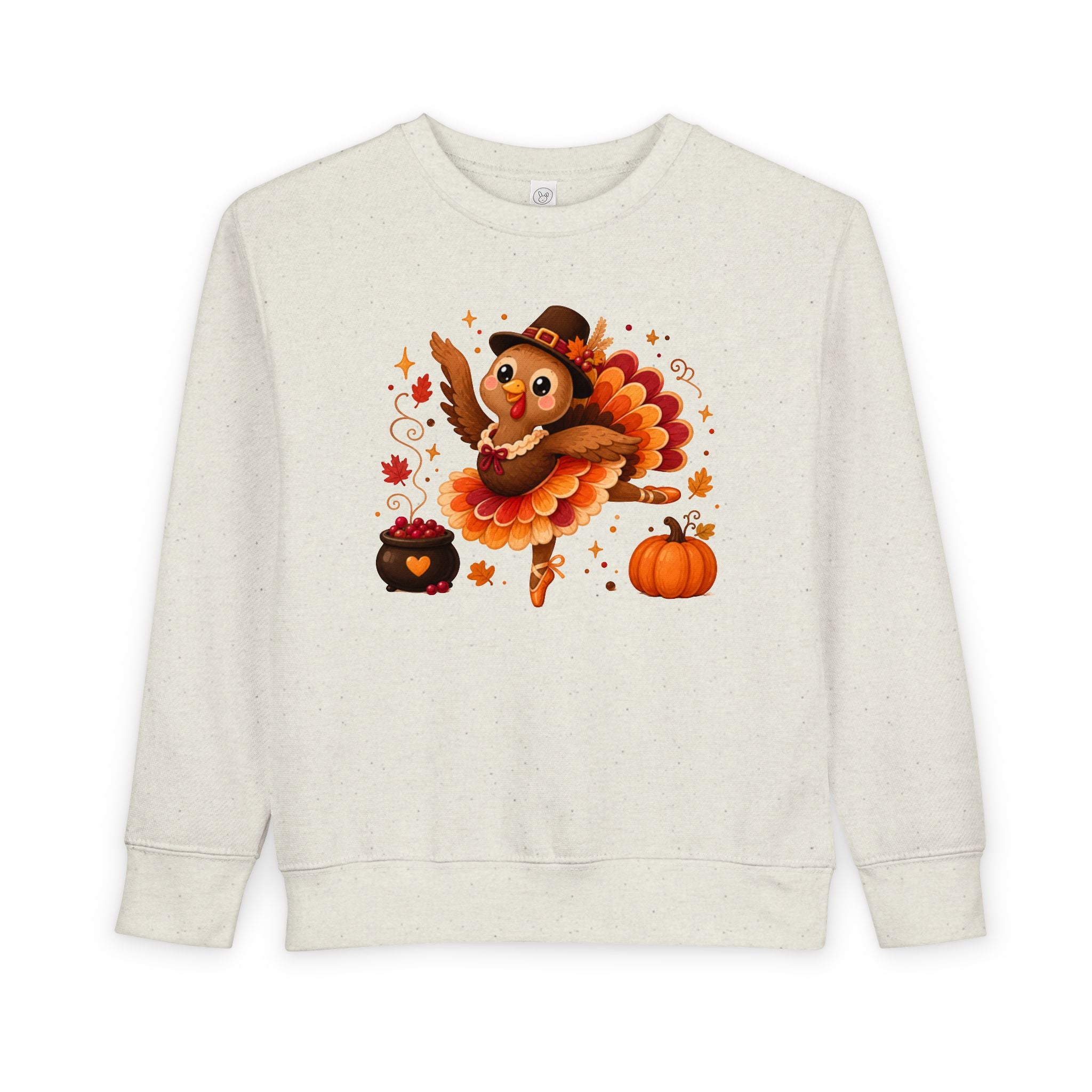 Toddler Thanksgiving Ballerina Turkey Sweatshirt, Dancing Turkey Crewneck, Fall Dance Shirt, Dancer Wear