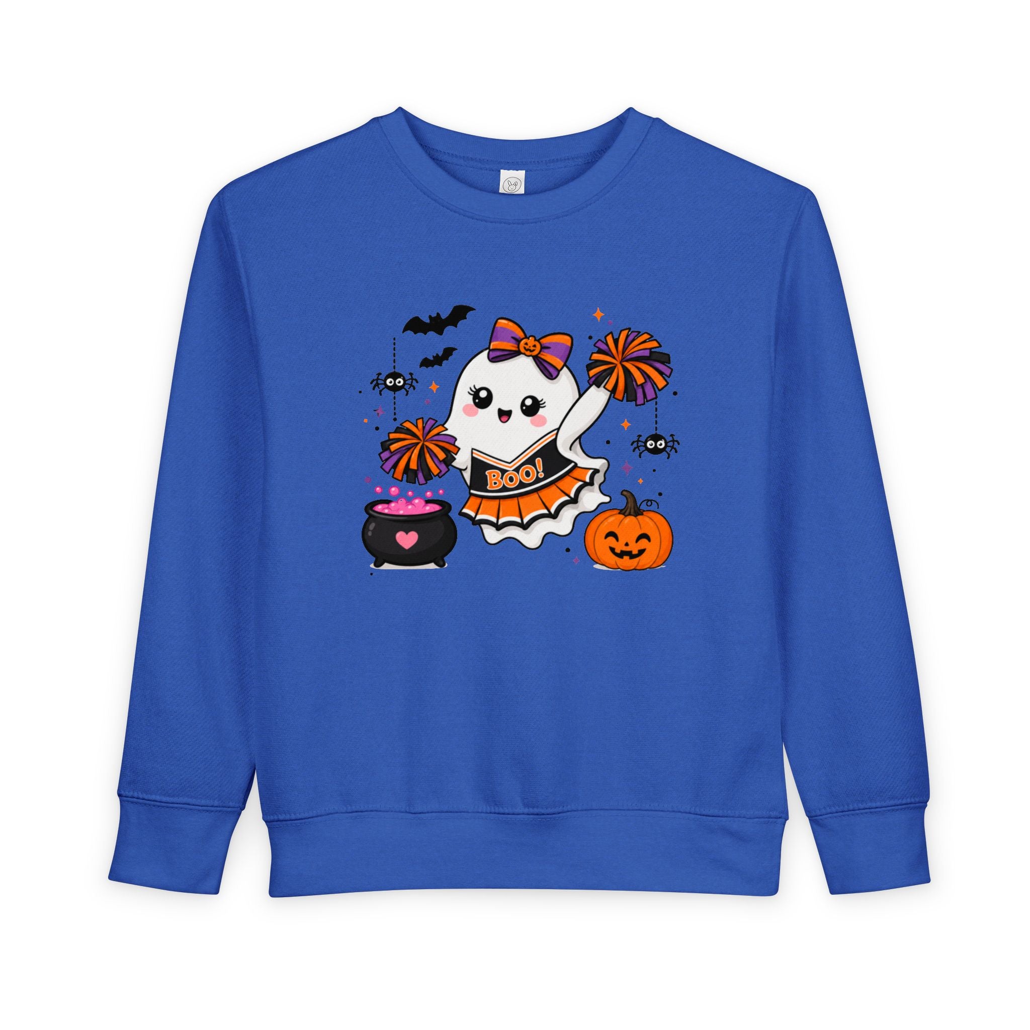 Toddler Halloween Cheerleader Ghost Sweatshirt, Spooky Cheer Girl Crewneck, Halloween Shirt, Cheer or Treat Sweater, Fall Cheer Gift