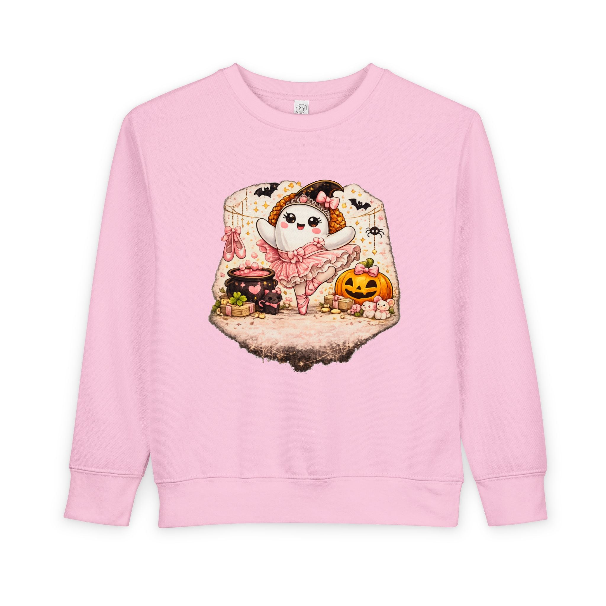 Toddler Ballet Halloween Ghost Sweatshirt, Cute Ghost Ballerina Crewneck, Spooky Ballet Dancer Shirt, Dance Girl Gift