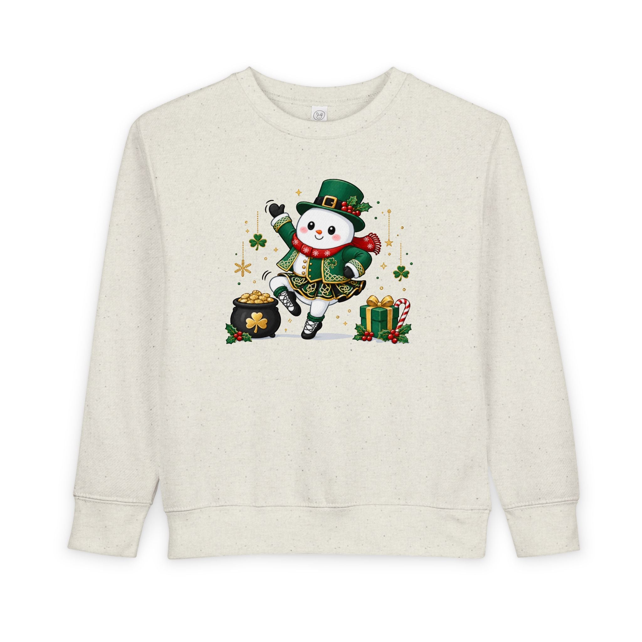 Toddler Irish Dancing Snowman Sweatshirt, St. Patrick's Day Irish Dancer, Celtic Christmas Snowman, Irish Dance Gift, Holiday Crewneck
