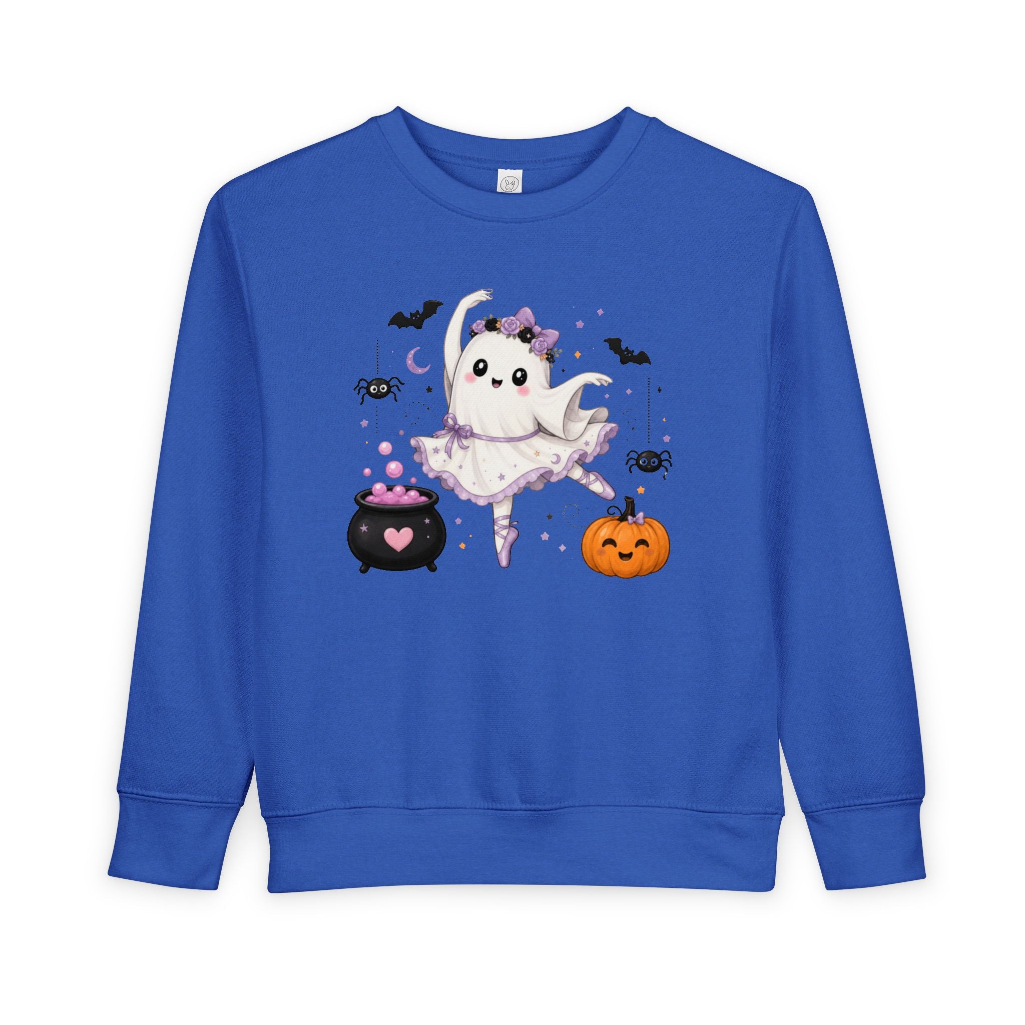 Toddler Ghost Ballerina Halloween Sweatshirt, Cute Ballet Dancer Ghost Crewneck, Spooky Ballet Shirt, Ballerina Gift, Pink Halloween Sweater