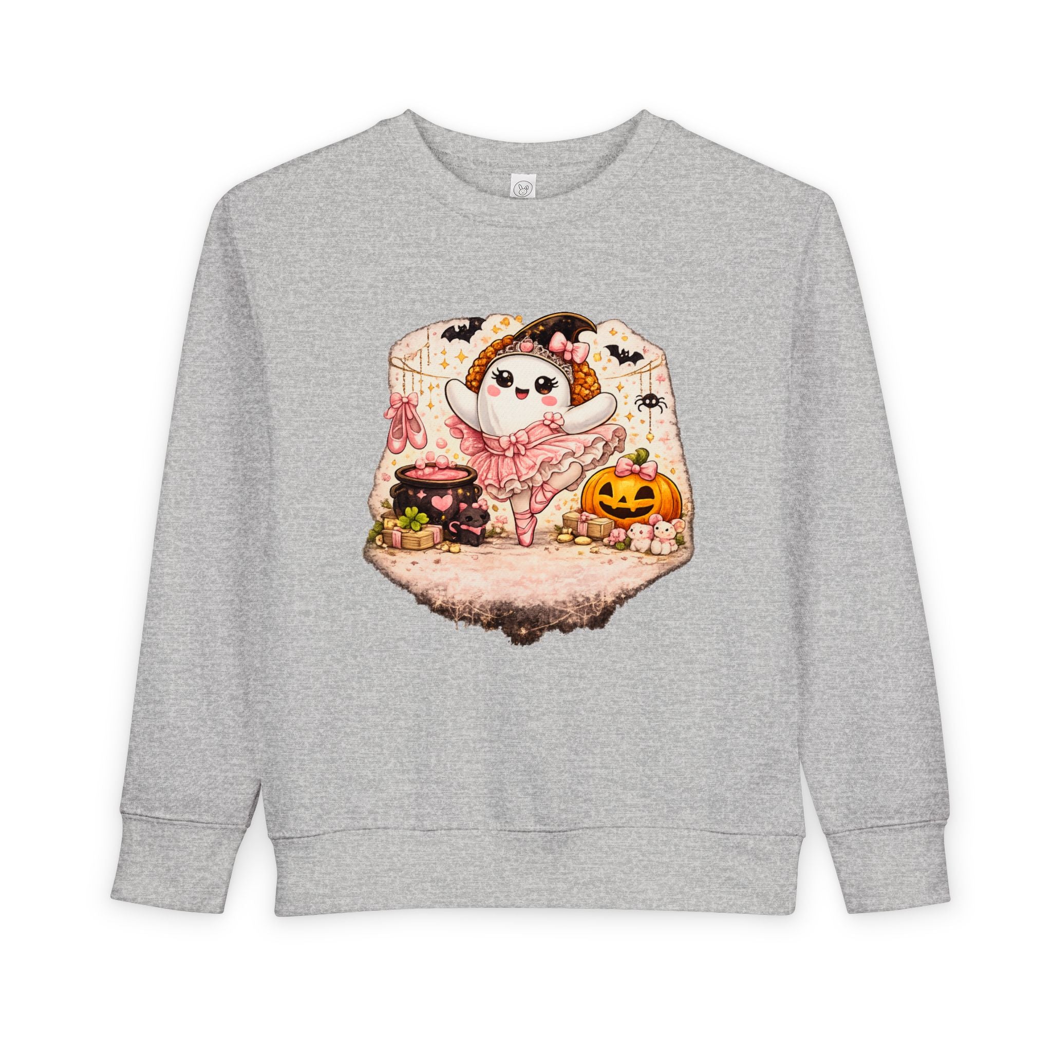 Toddler Ballet Halloween Ghost Sweatshirt, Cute Ghost Ballerina Crewneck, Spooky Ballet Dancer Shirt, Dance Girl Gift