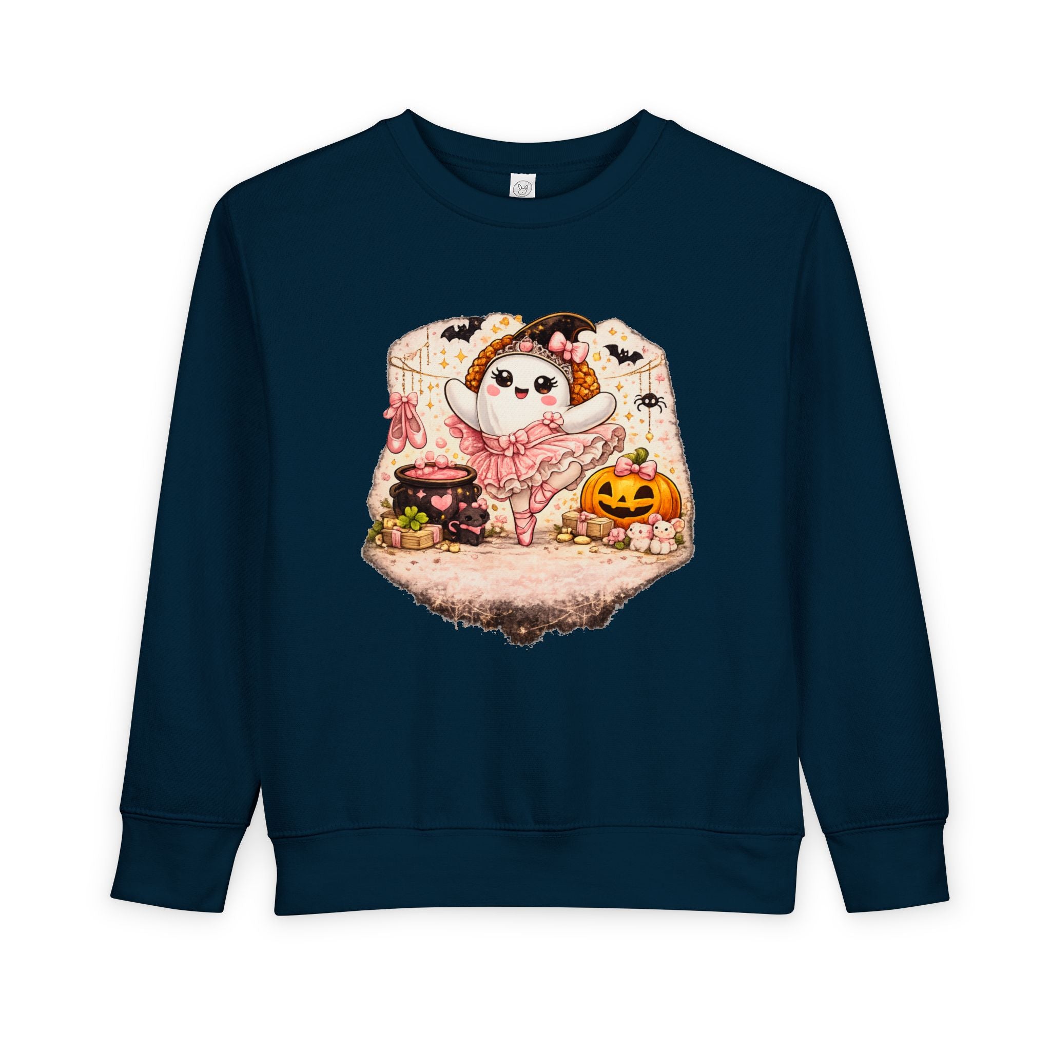 Toddler Ballet Halloween Ghost Sweatshirt, Cute Ghost Ballerina Crewneck, Spooky Ballet Dancer Shirt, Dance Girl Gift
