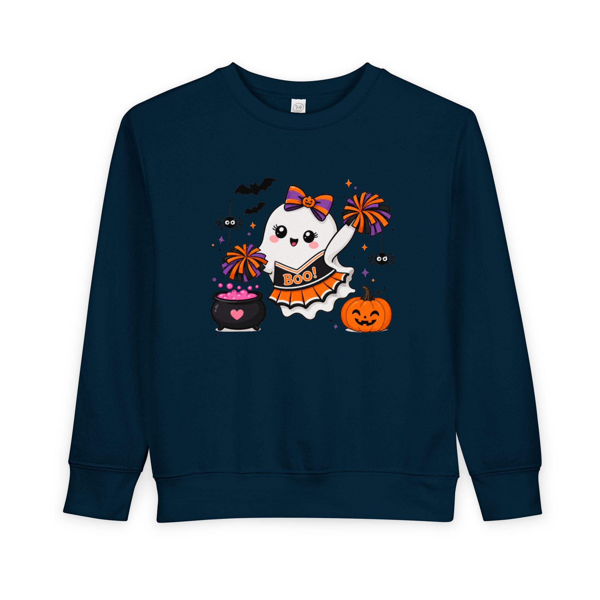 Toddler Halloween Cheerleader Ghost Sweatshirt, Spooky Cheer Girl Crewneck, Halloween Shirt, Cheer or Treat Sweater, Fall Cheer Gift