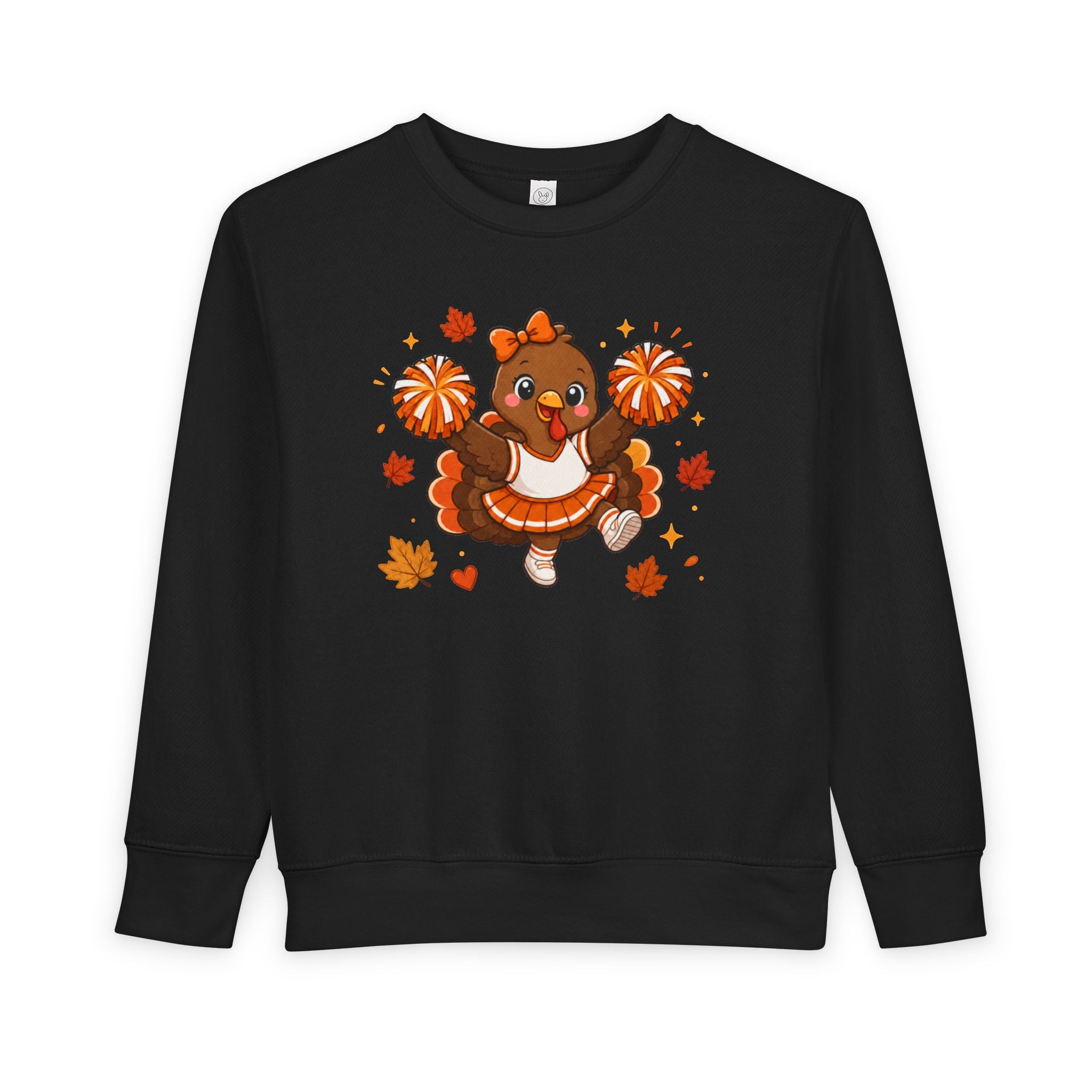 Toddler Thanksgiving Cheerleader Sweatshirt, Cheering Turkey Crewneck, Thanksgiving Shirt, Fall Cheer Gift, Turkey Cheer Sweater